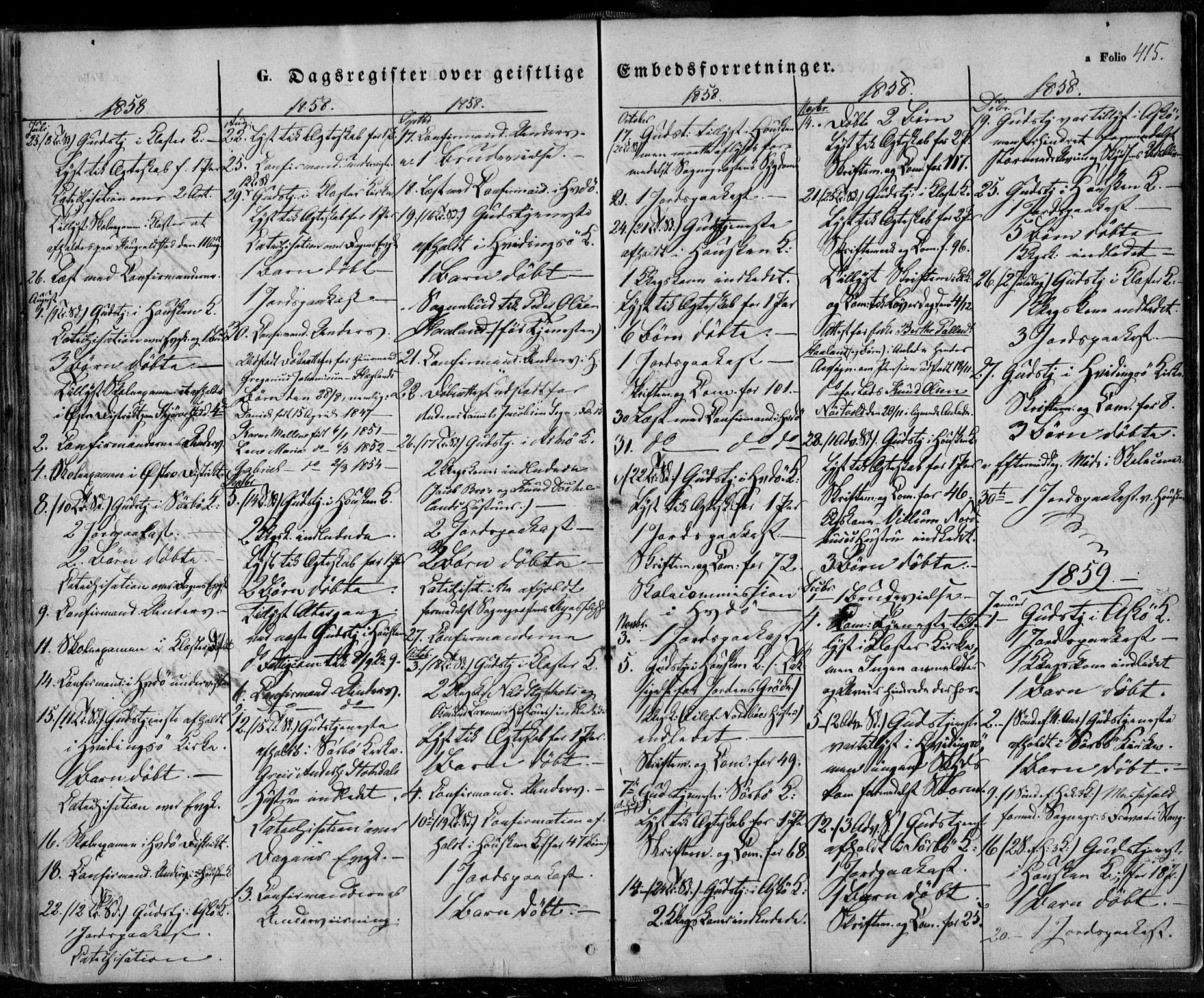 Rennesøy sokneprestkontor, SAST/A -101827/H/Ha/Haa/L0005: Parish register (official) no. A 5, 1838-1859, p. 415