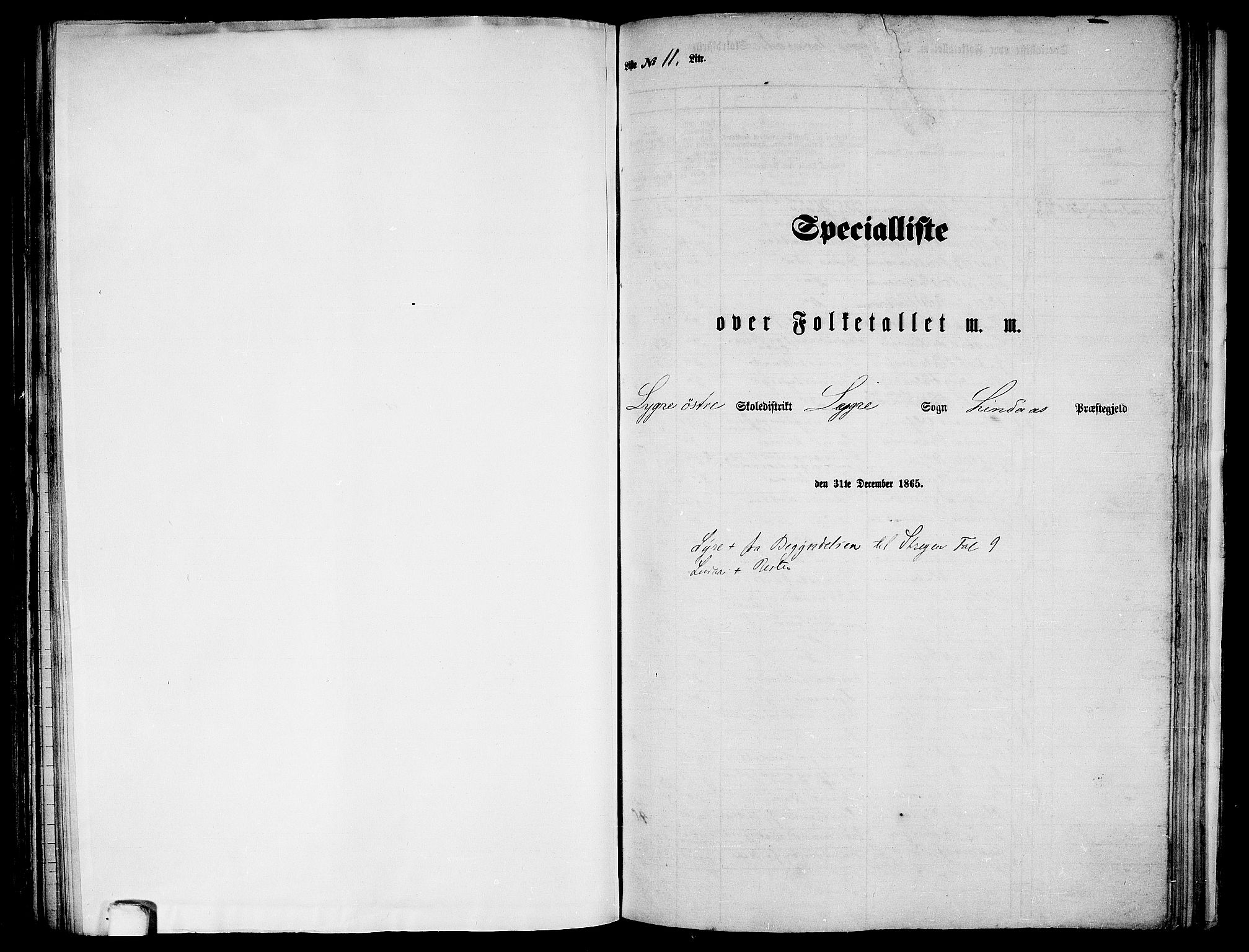 RA, 1865 census for Lindås, 1865, p. 155
