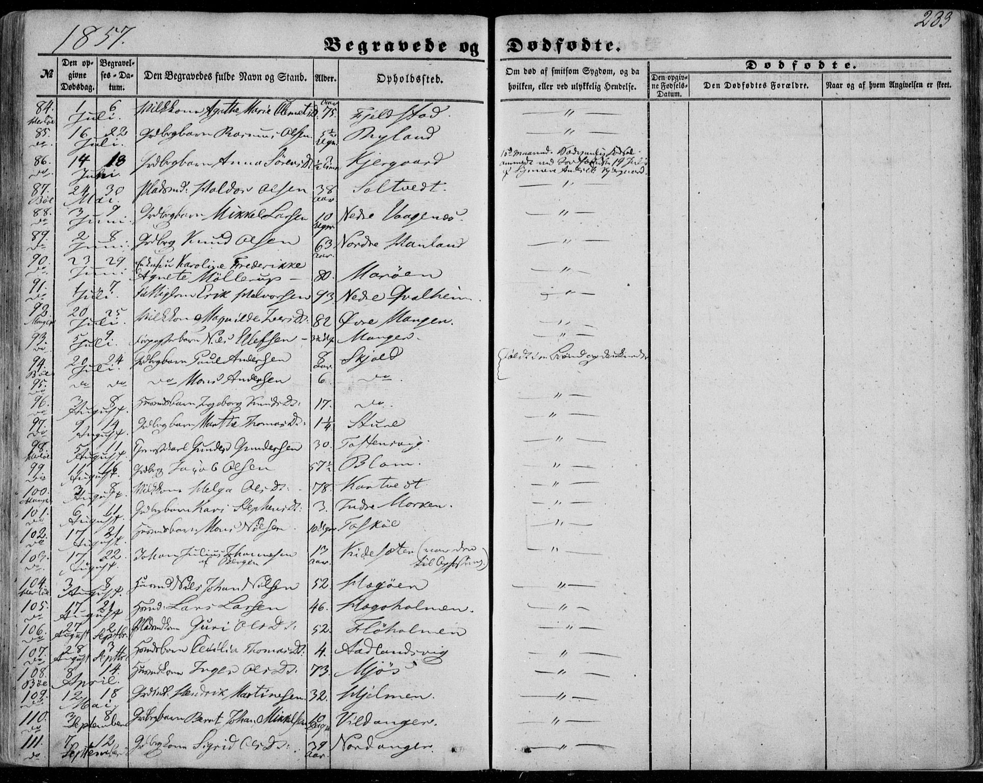 Manger sokneprestembete, AV/SAB-A-76801/H/Haa: Parish register (official) no. A 6, 1849-1859, p. 283