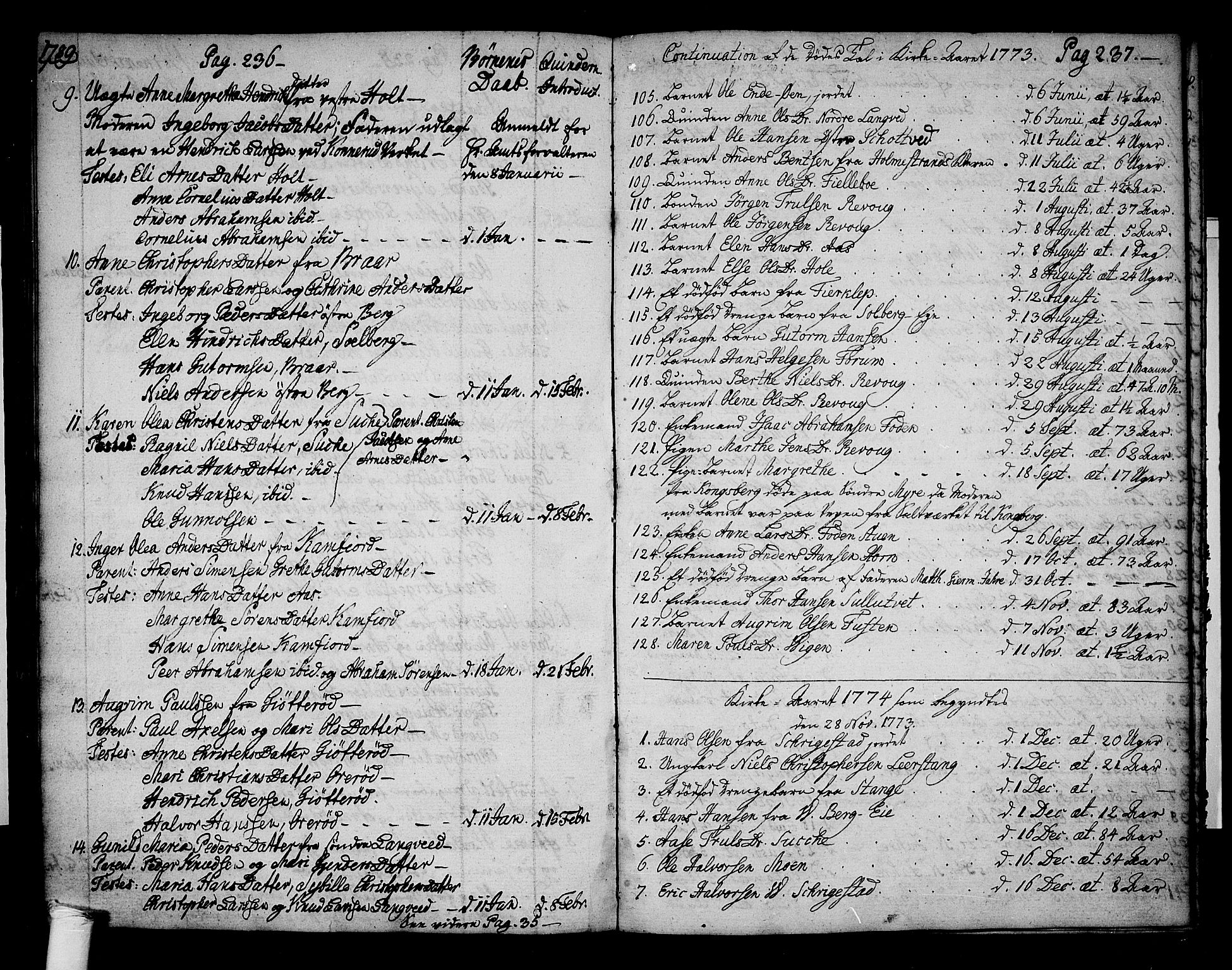 Ramnes kirkebøker, AV/SAKO-A-314/F/Fa/L0002: Parish register (official) no. I 2, 1773-1790, p. 236-237