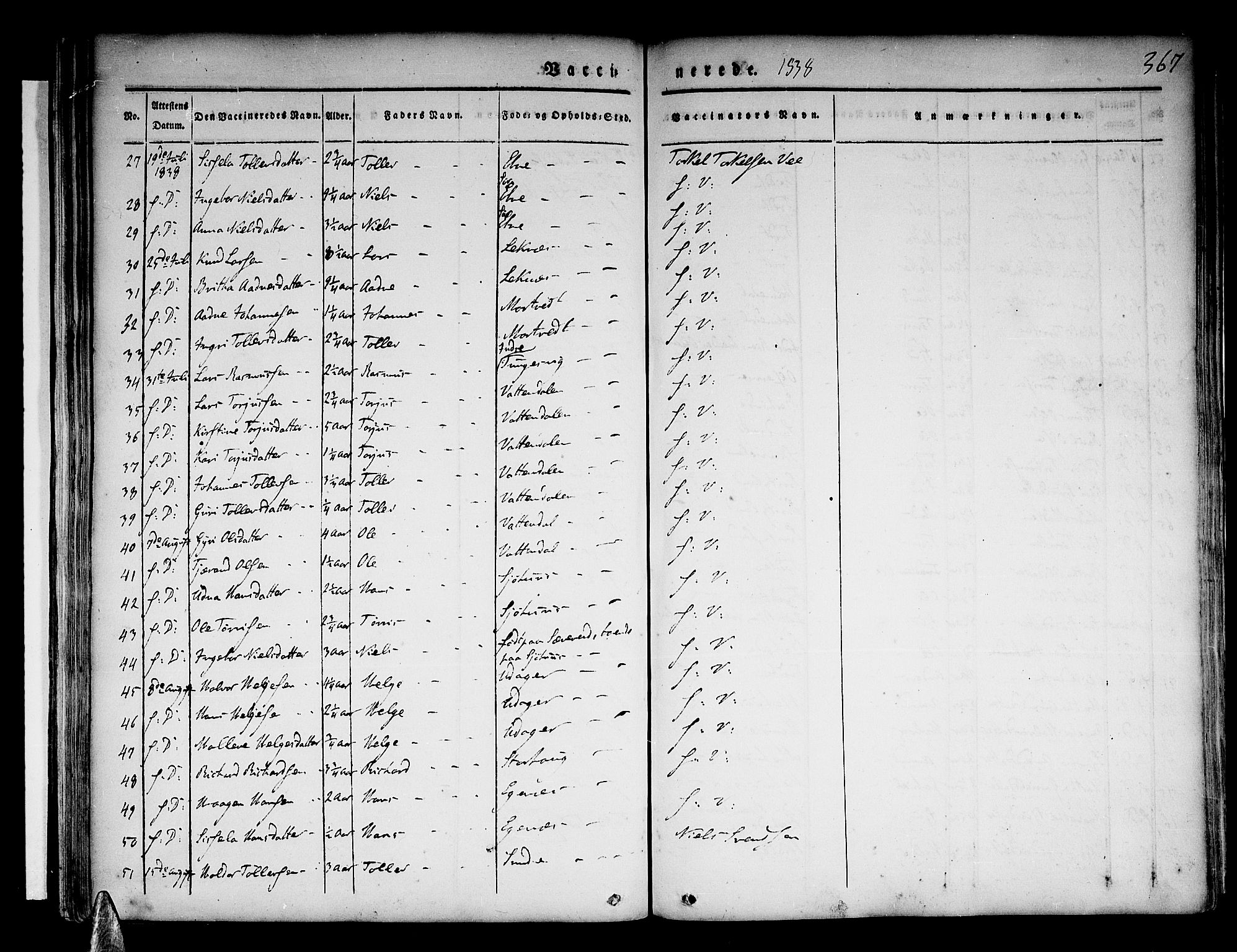 Skånevik sokneprestembete, AV/SAB-A-77801/H/Haa: Parish register (official) no. A 4, 1828-1848, p. 367