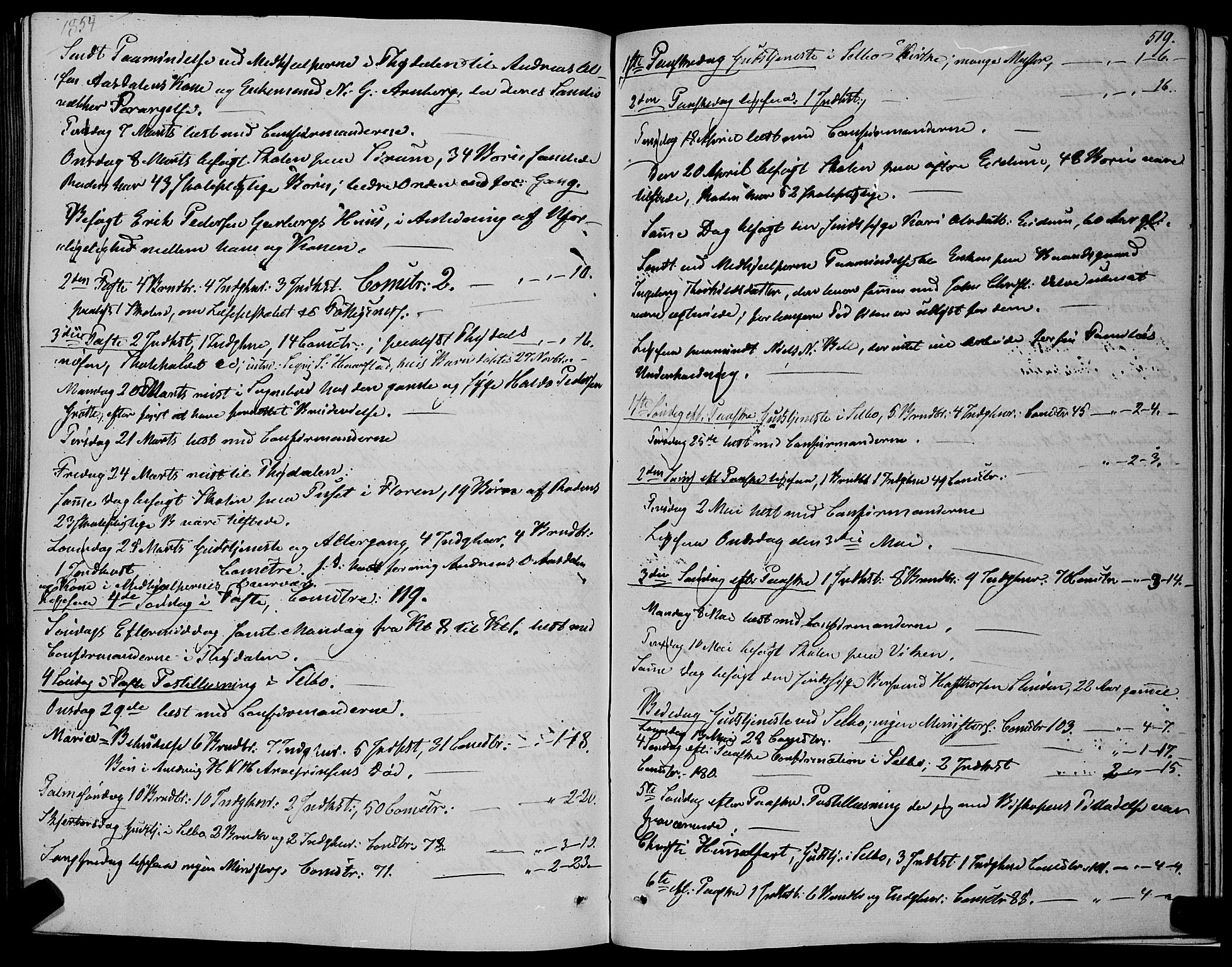 Ministerialprotokoller, klokkerbøker og fødselsregistre - Sør-Trøndelag, SAT/A-1456/695/L1145: Parish register (official) no. 695A06 /1, 1843-1859, p. 519