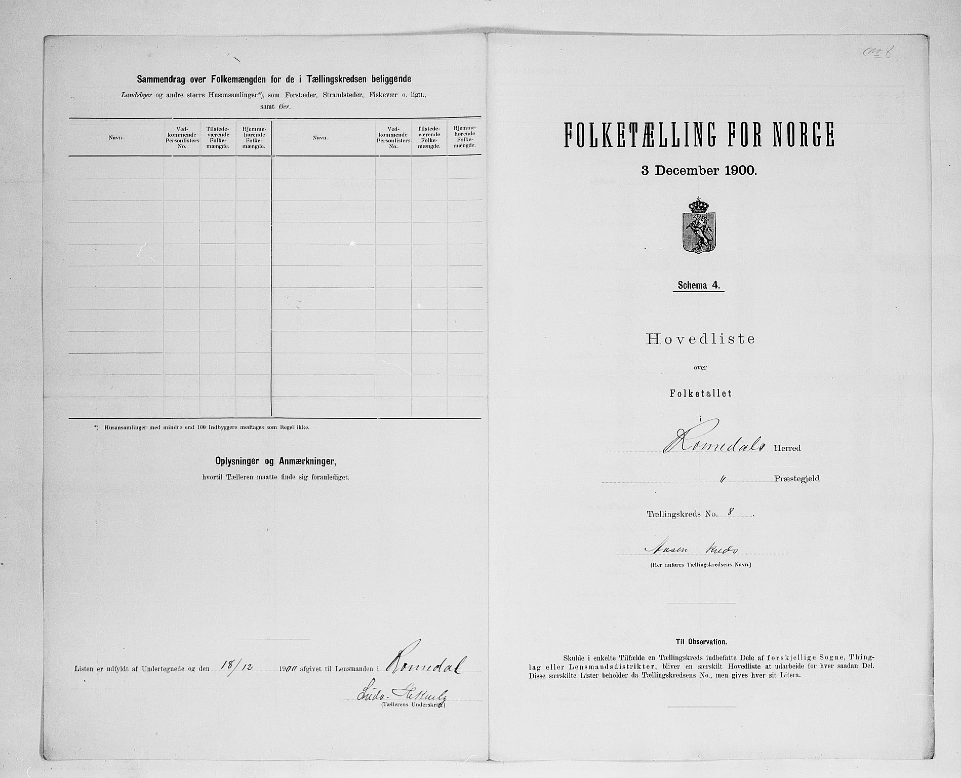 SAH, 1900 census for Romedal, 1900, p. 34