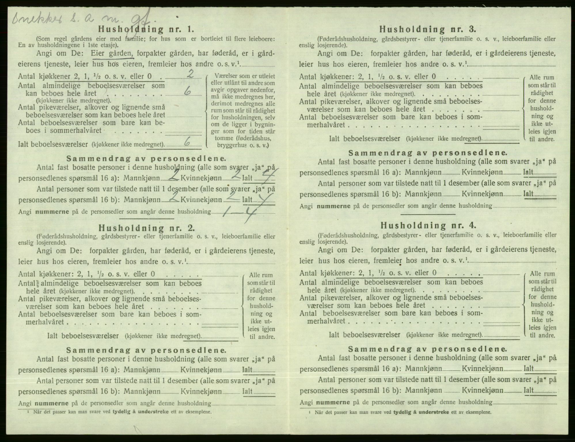 SAB, 1920 census for Evanger, 1920, p. 504