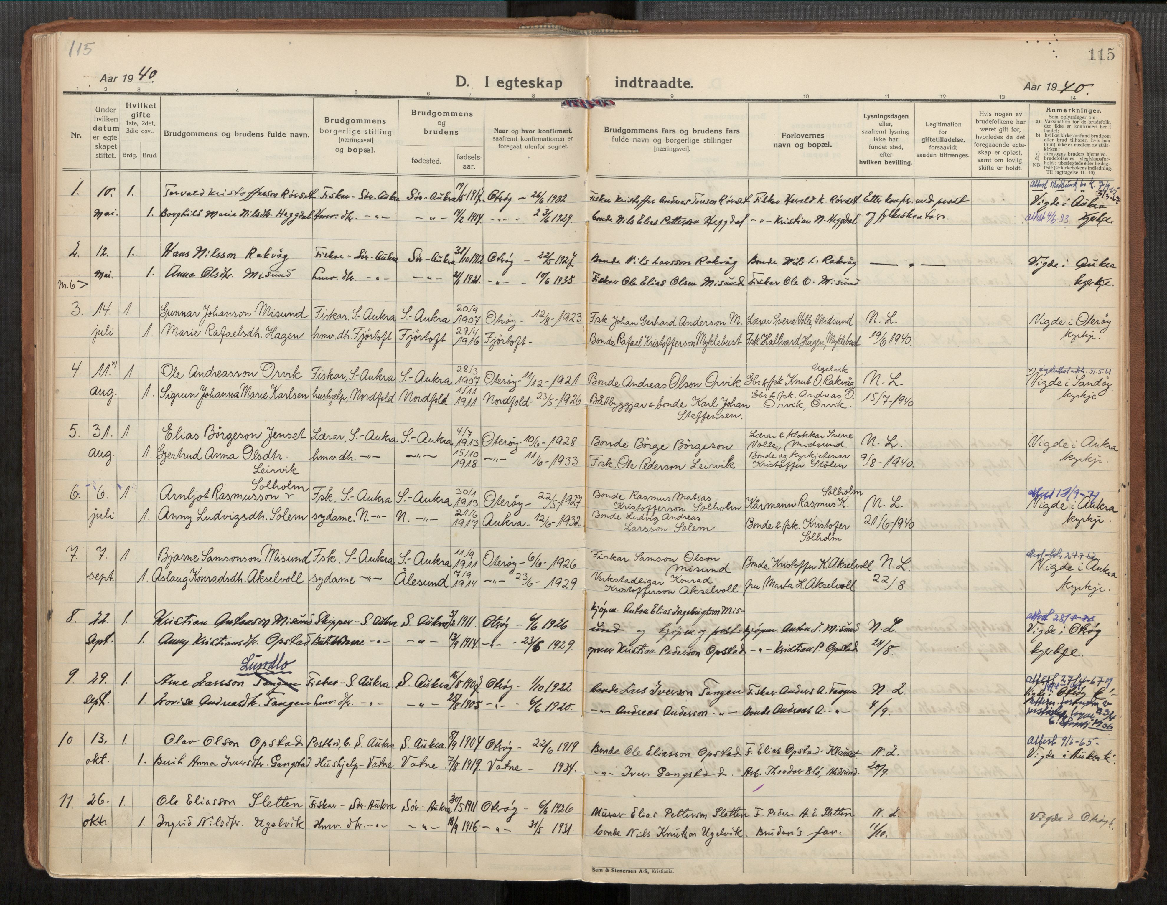 Ministerialprotokoller, klokkerbøker og fødselsregistre - Møre og Romsdal, AV/SAT-A-1454/563/L0741: Parish register (official) no. 563A03, 1924-1945, p. 115