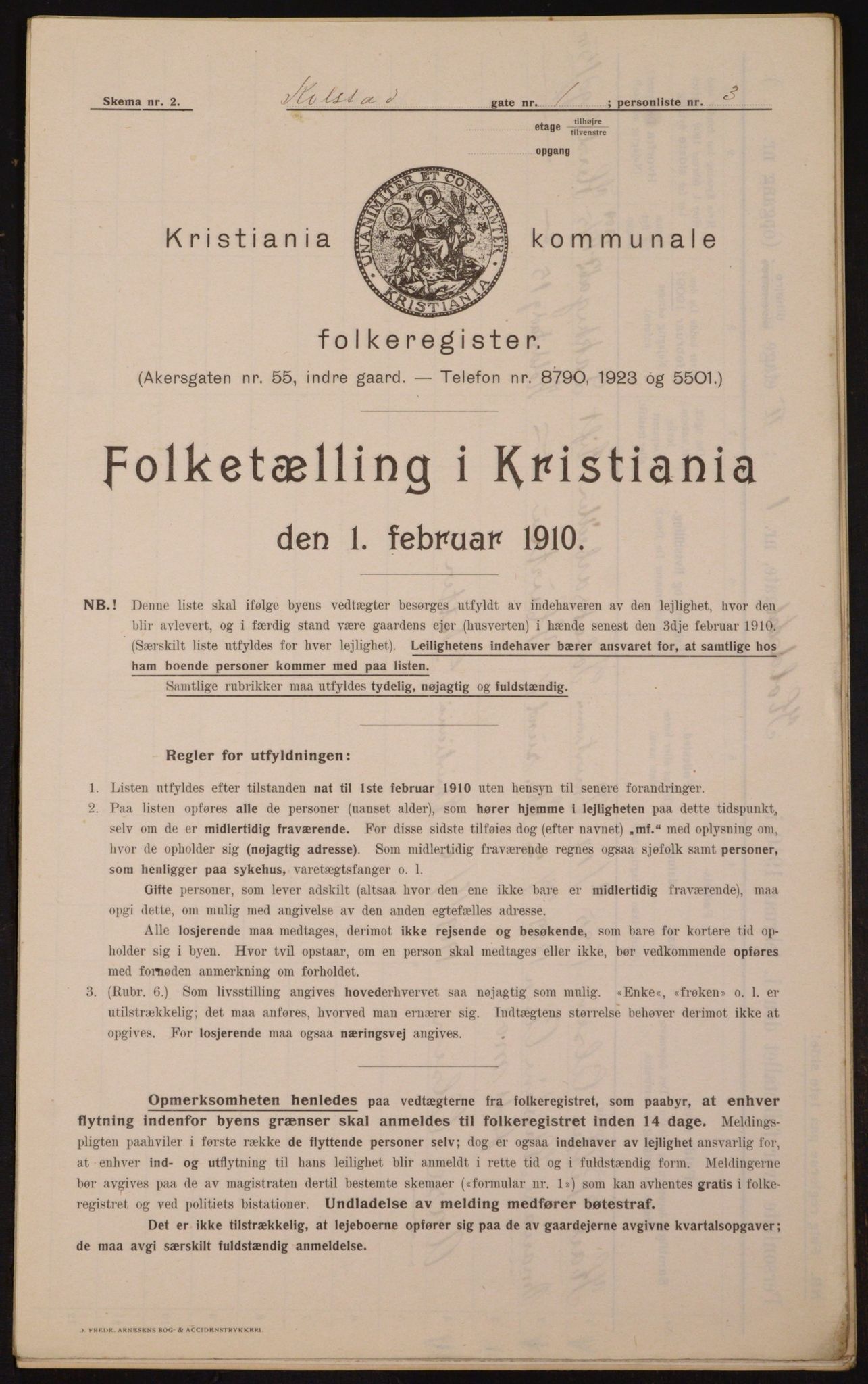 OBA, Municipal Census 1910 for Kristiania, 1910, p. 50701