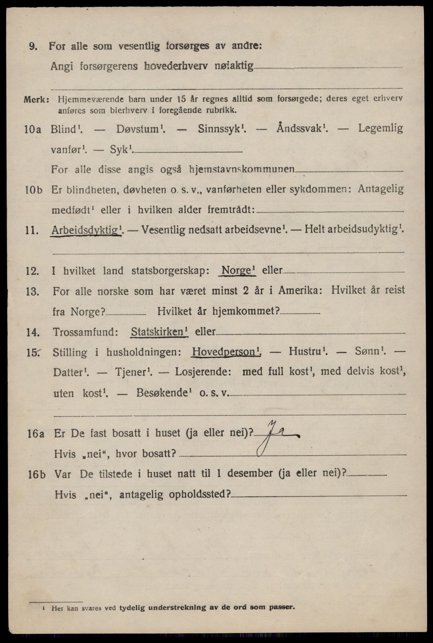 SAST, 1920 census for Strand, 1920, p. 4003