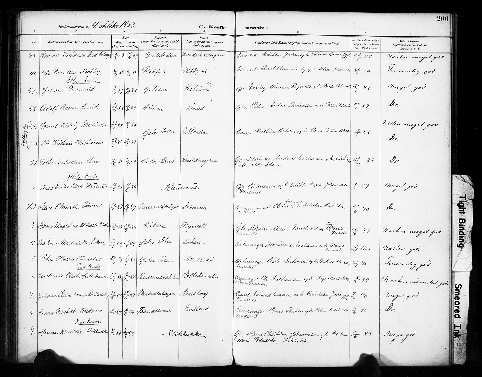 Vestre Toten prestekontor, AV/SAH-PREST-108/H/Ha/Haa/L0011: Parish register (official) no. 11, 1895-1906, p. 200