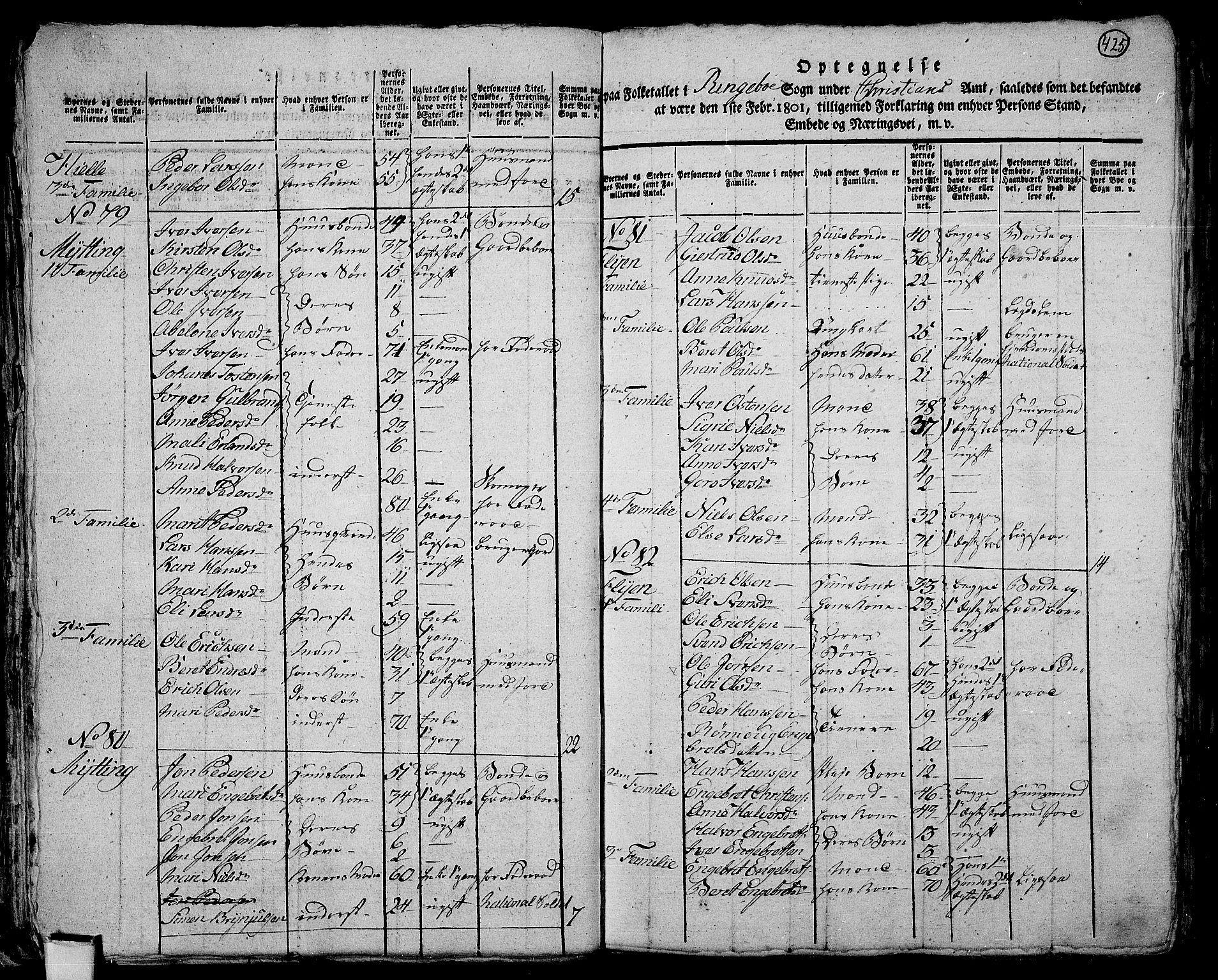 RA, 1801 census for 0520P Ringebu, 1801, p. 424b-425a