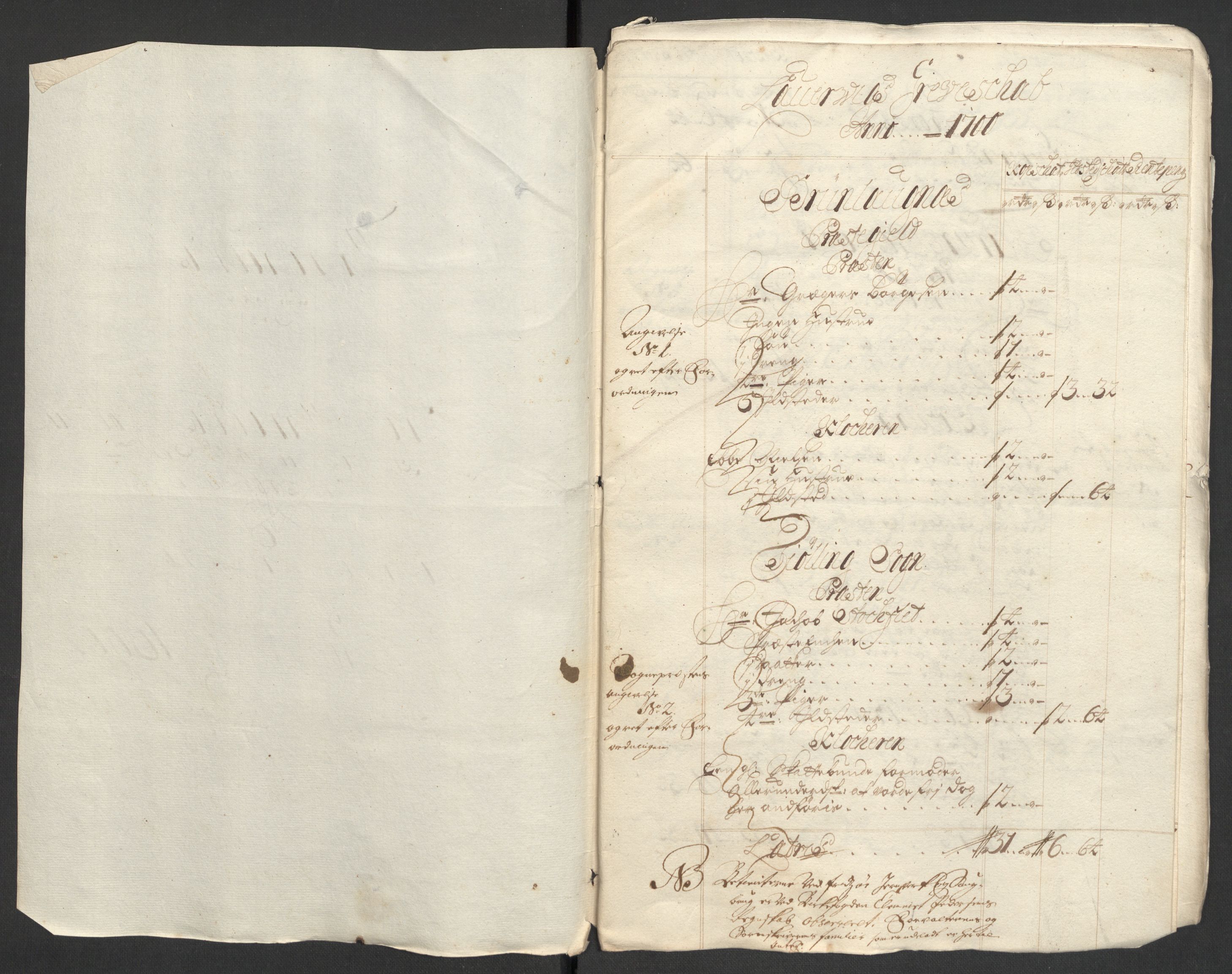 Rentekammeret inntil 1814, Reviderte regnskaper, Fogderegnskap, RA/EA-4092/R33/L1976: Fogderegnskap Larvik grevskap, 1698-1701, p. 283