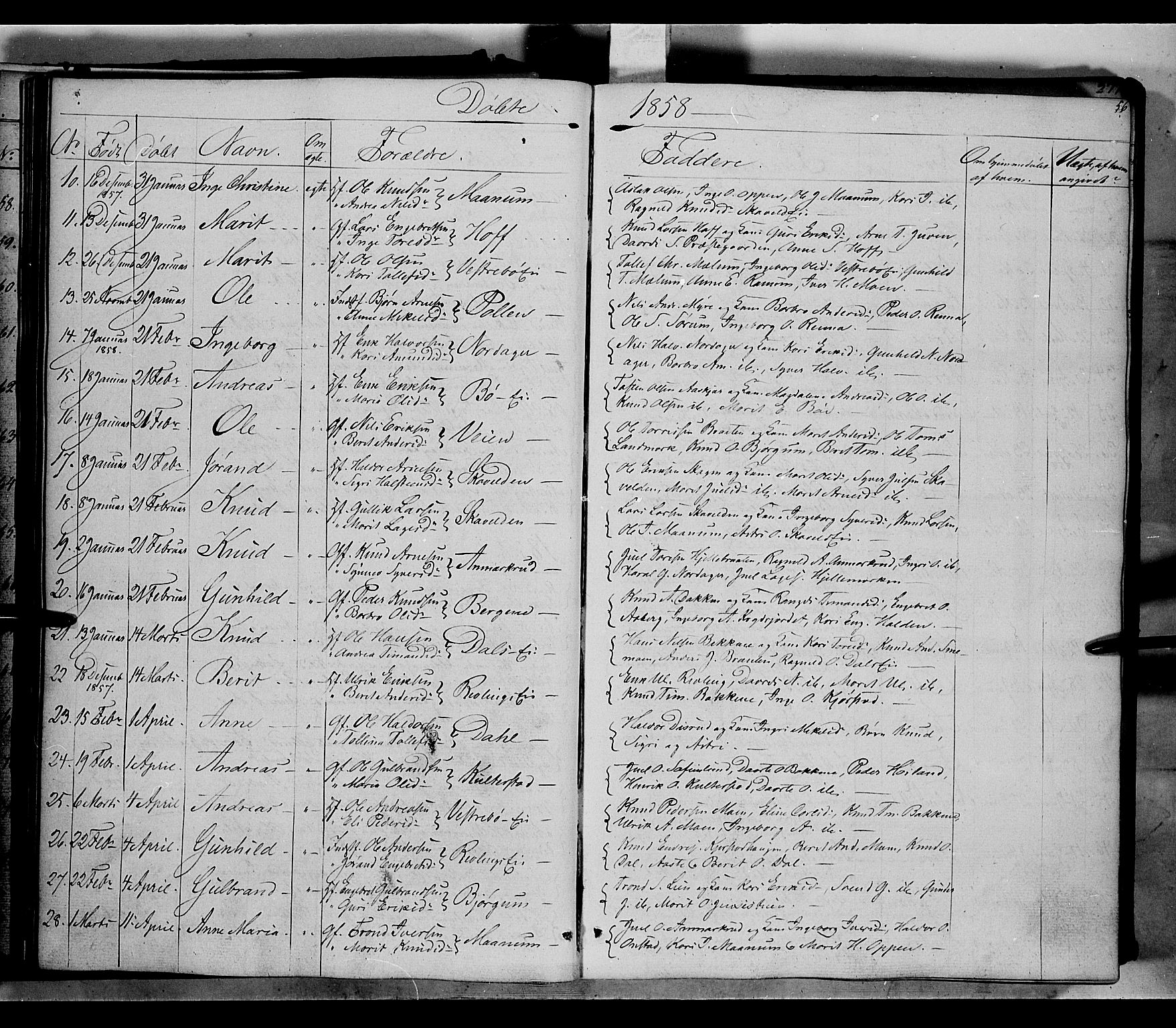 Nord-Aurdal prestekontor, SAH/PREST-132/H/Ha/Haa/L0004: Parish register (official) no. 4, 1842-1863, p. 56