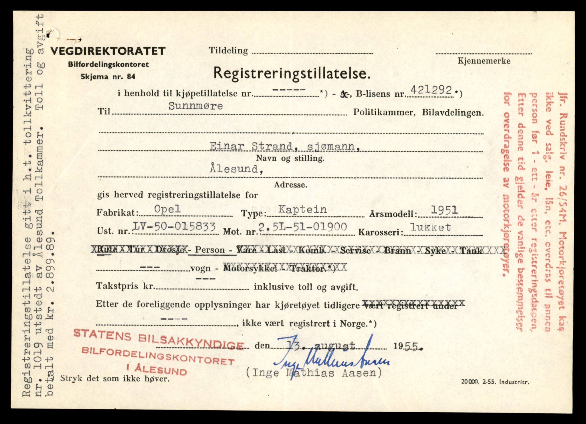 Møre og Romsdal vegkontor - Ålesund trafikkstasjon, AV/SAT-A-4099/F/Fe/L0049: Registreringskort for kjøretøy T 14864 - T 18613, 1927-1998, p. 457