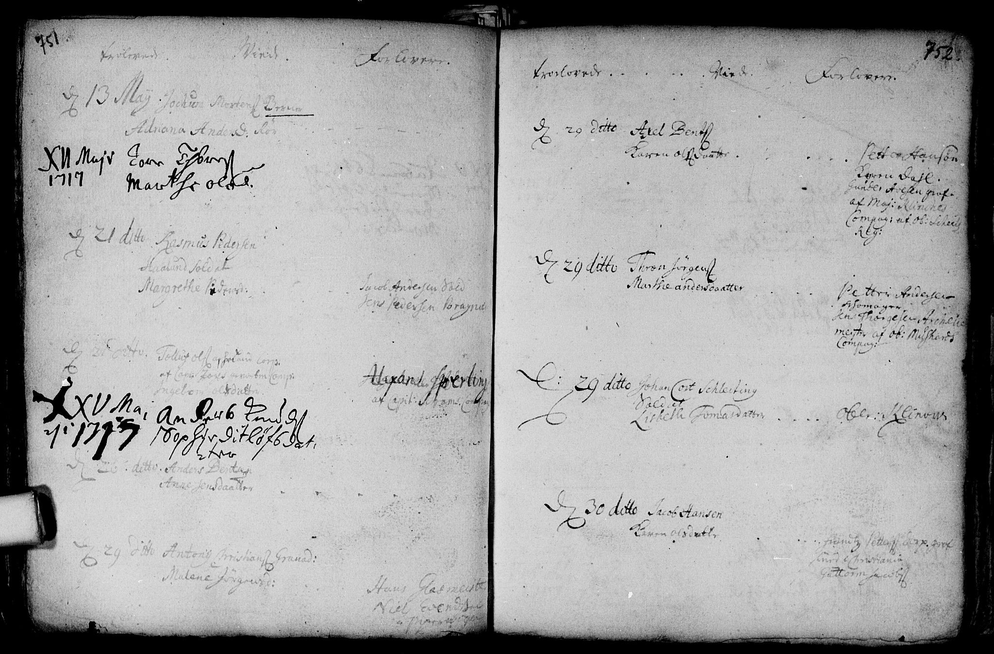 Aker prestekontor kirkebøker, SAO/A-10861/F/L0002: Parish register (official) no. 2, 1714-1720, p. 751-752