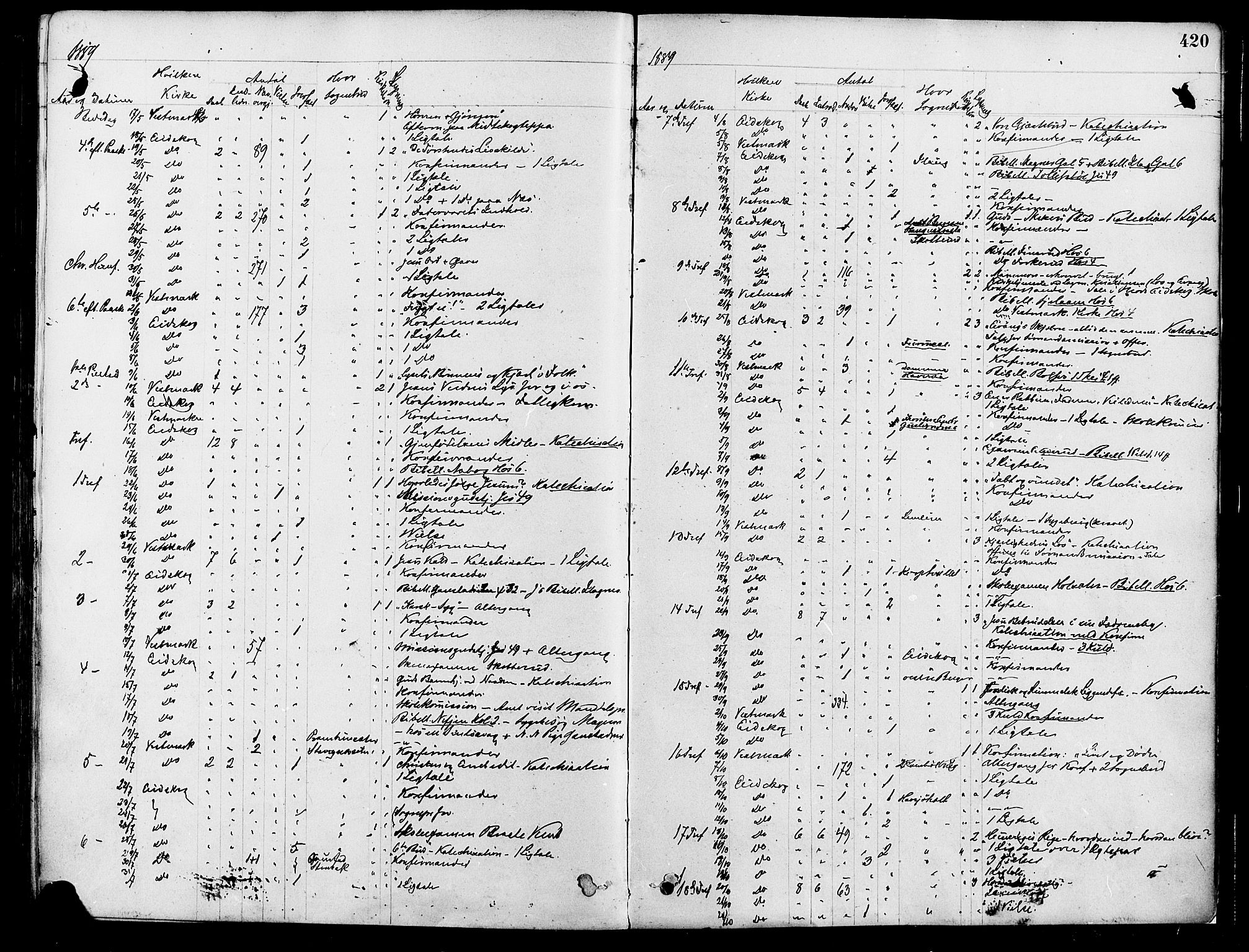 Eidskog prestekontor, SAH/PREST-026/H/Ha/Haa/L0003: Parish register (official) no. 3, 1879-1892, p. 420