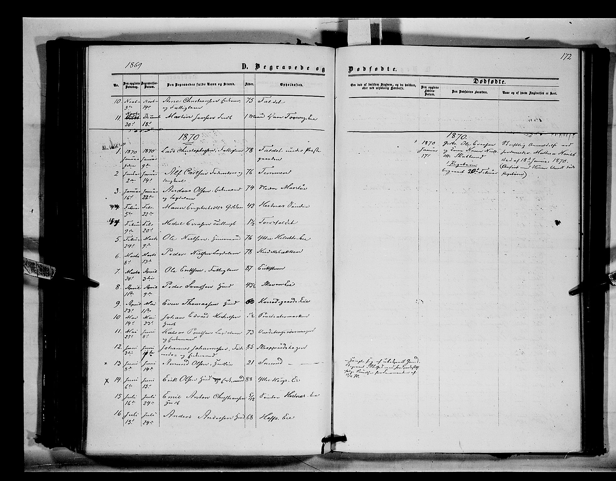 Stange prestekontor, SAH/PREST-002/K/L0014: Parish register (official) no. 14, 1862-1879, p. 172