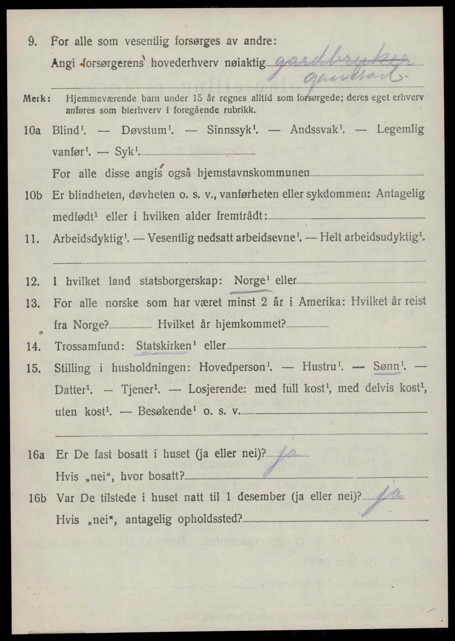 SAT, 1920 census for Borgund, 1920, p. 18867