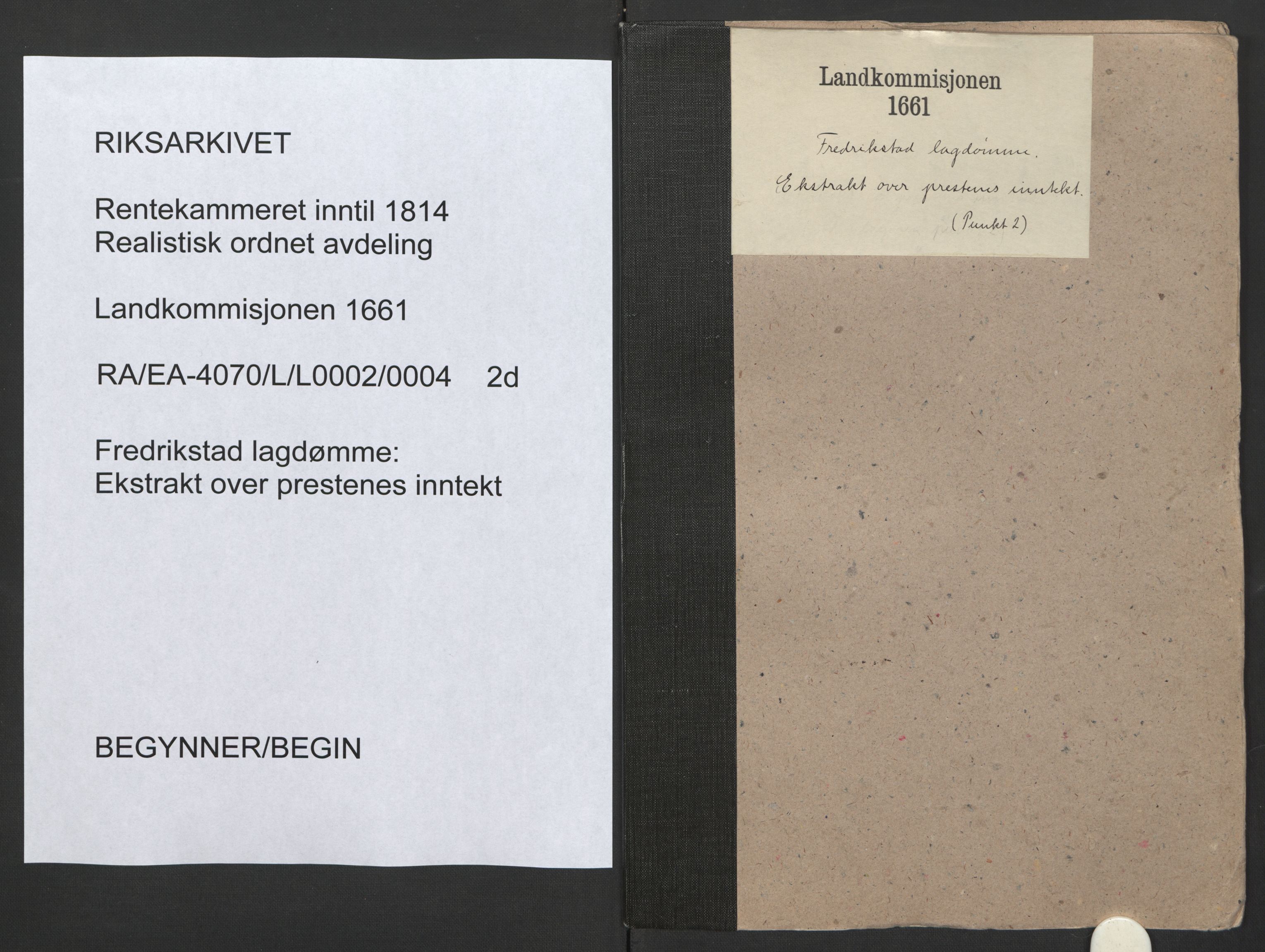 Rentekammeret inntil 1814, Realistisk ordnet avdeling, AV/RA-EA-4070/L/L0002/0004: Fredrikstad lagdømme: / Ekstrakt over prestenes inntekt, 1661