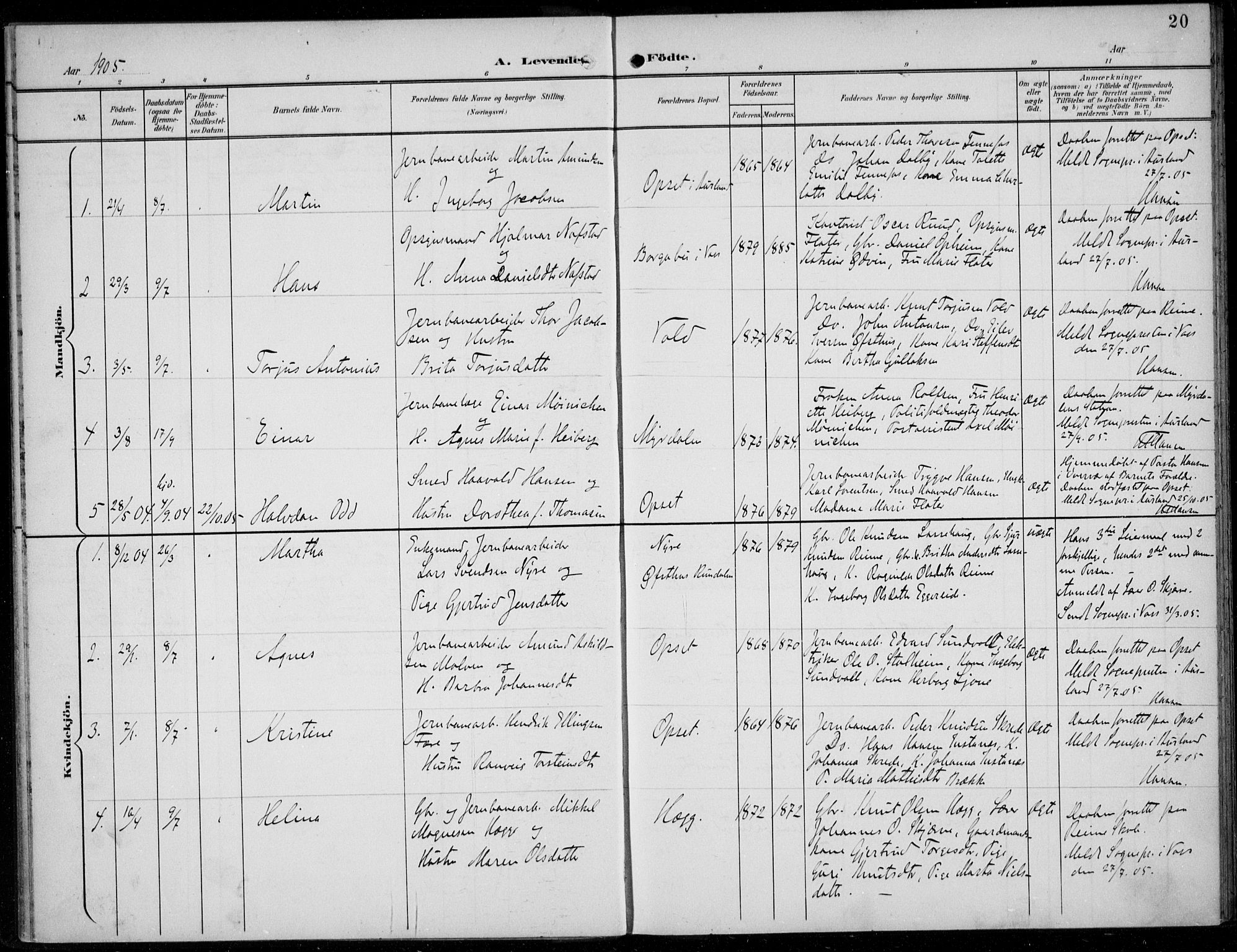 Parish register (official) no. A  1, 1900-1939, p. 20