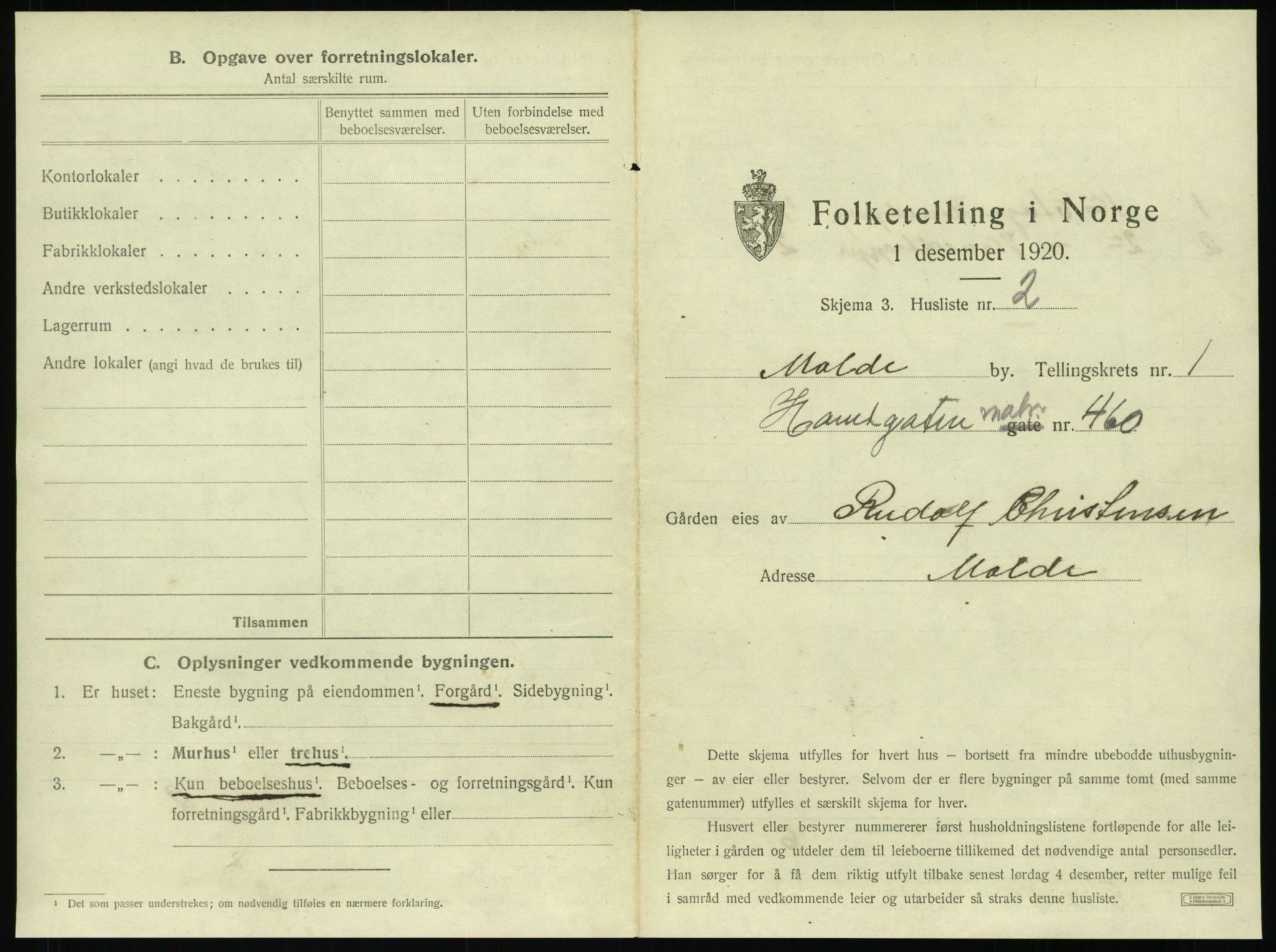 SAT, 1920 census for Molde, 1920, p. 27