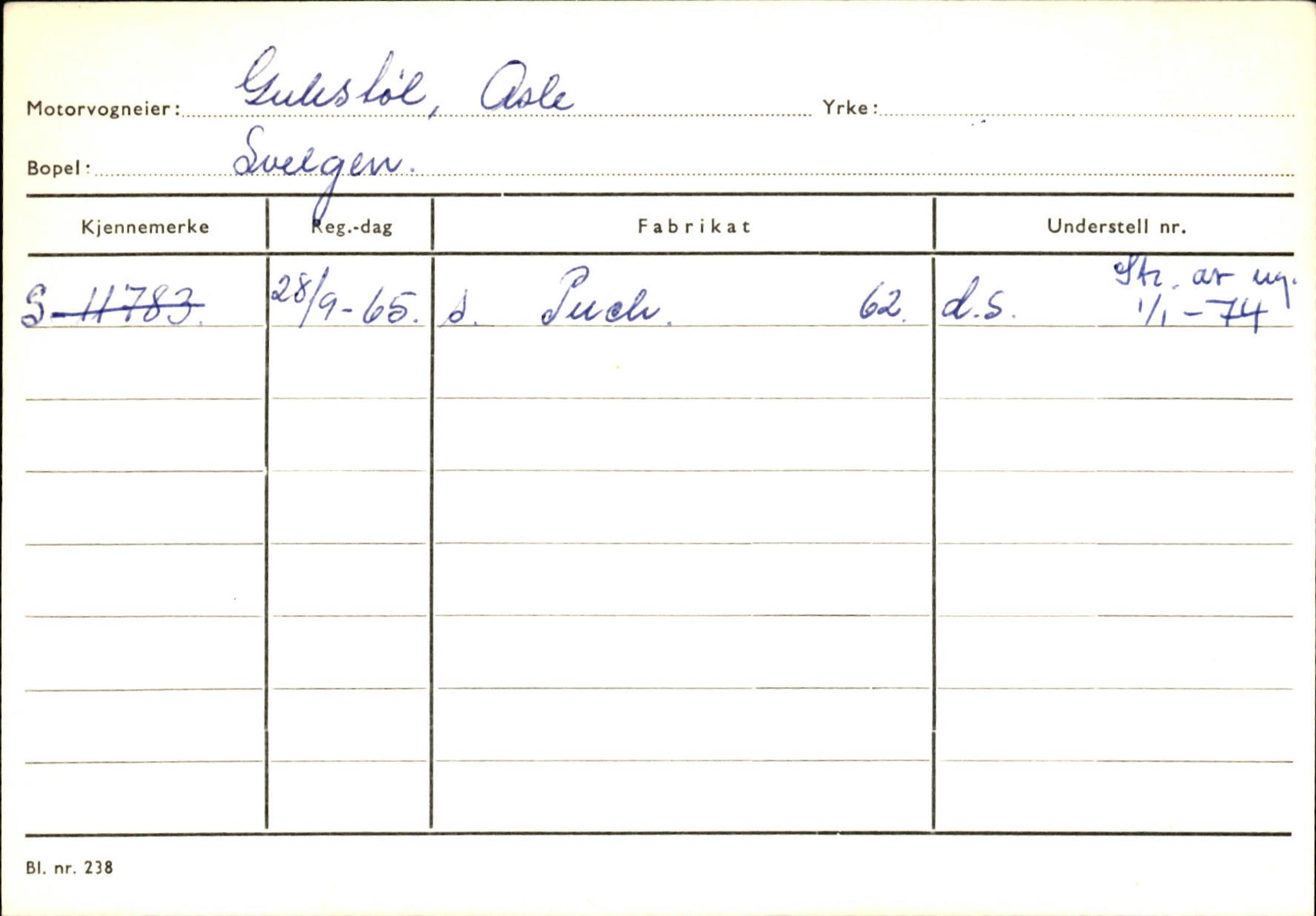 Statens vegvesen, Sogn og Fjordane vegkontor, AV/SAB-A-5301/4/F/L0133: Eigarregister Bremanger A-Å. Gaular A-H, 1945-1975, p. 633