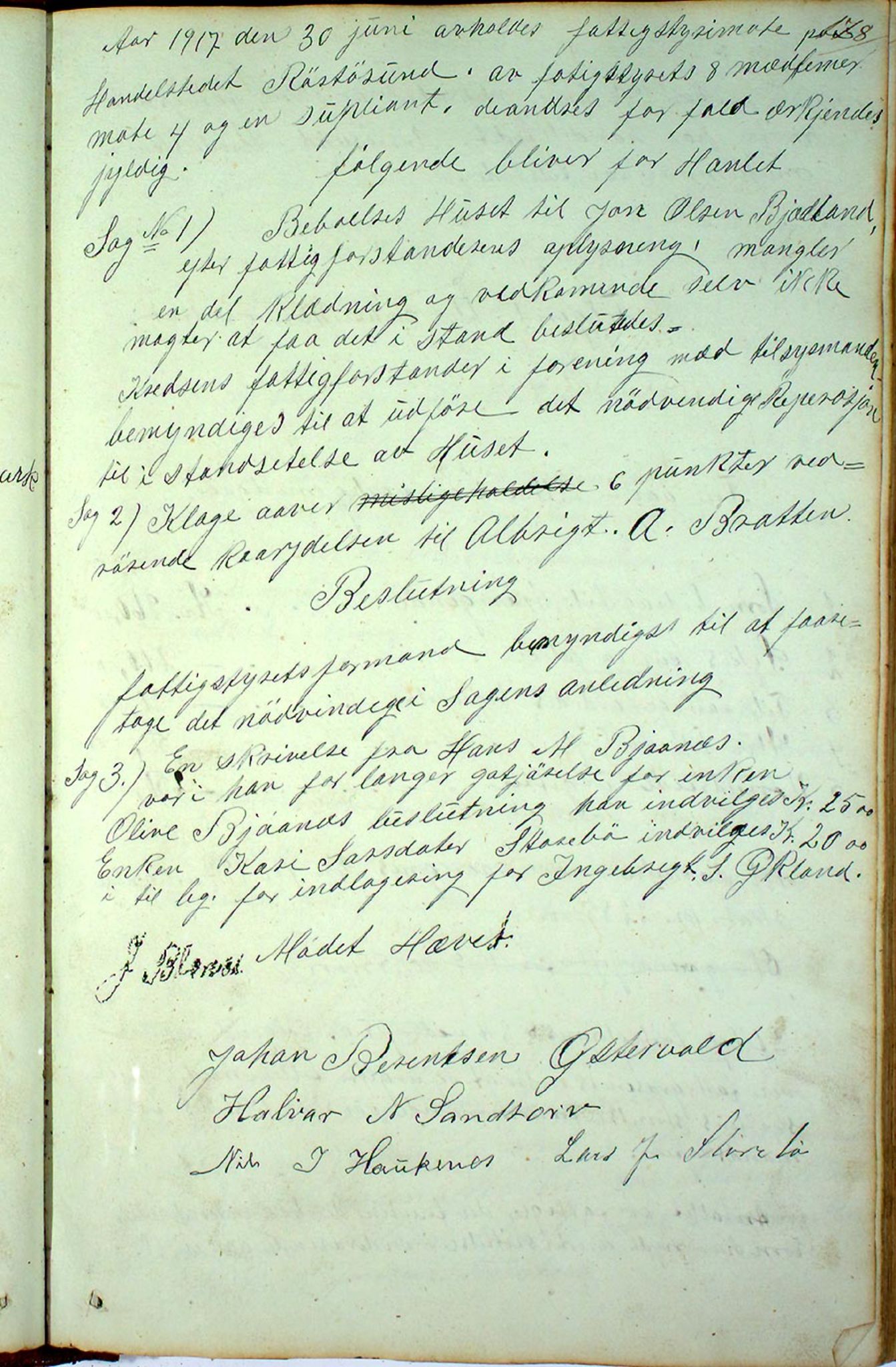 Austevoll kommune. Fattigstyret, IKAH/1244-311/A/Aa/L0001a: Møtebok for Austevoll sokn fattigkommisjon , 1846-1922, p. 178ba