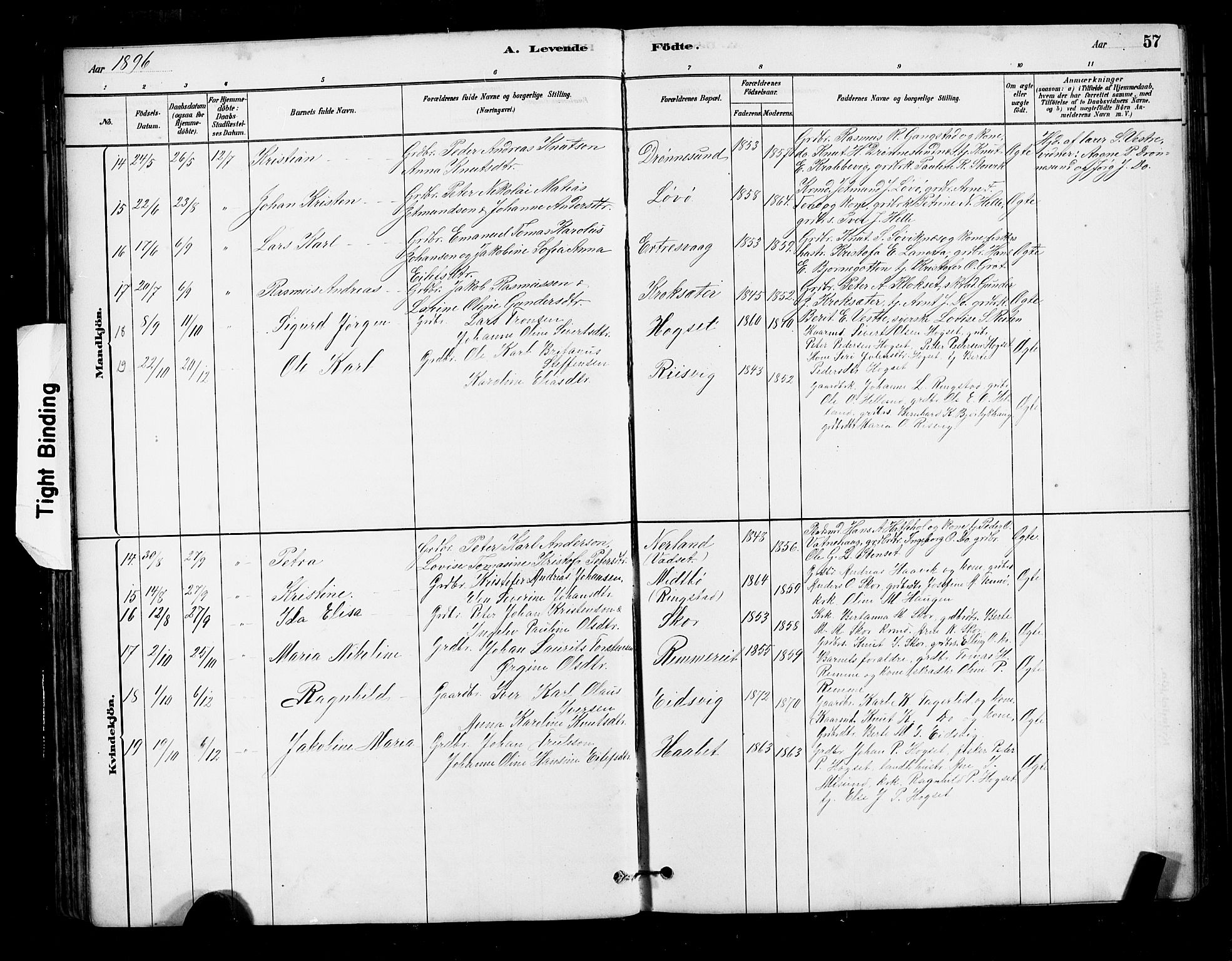 Ministerialprotokoller, klokkerbøker og fødselsregistre - Møre og Romsdal, AV/SAT-A-1454/525/L0376: Parish register (copy) no. 525C02, 1880-1902, p. 57