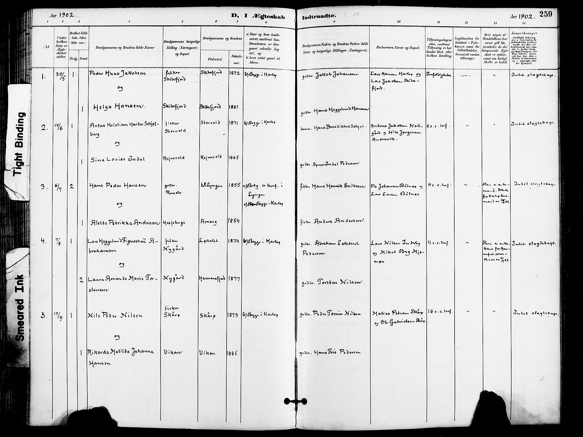 Karlsøy sokneprestembete, SATØ/S-1299/H/Ha/Haa/L0007kirke: Parish register (official) no. 7, 1891-1902, p. 259