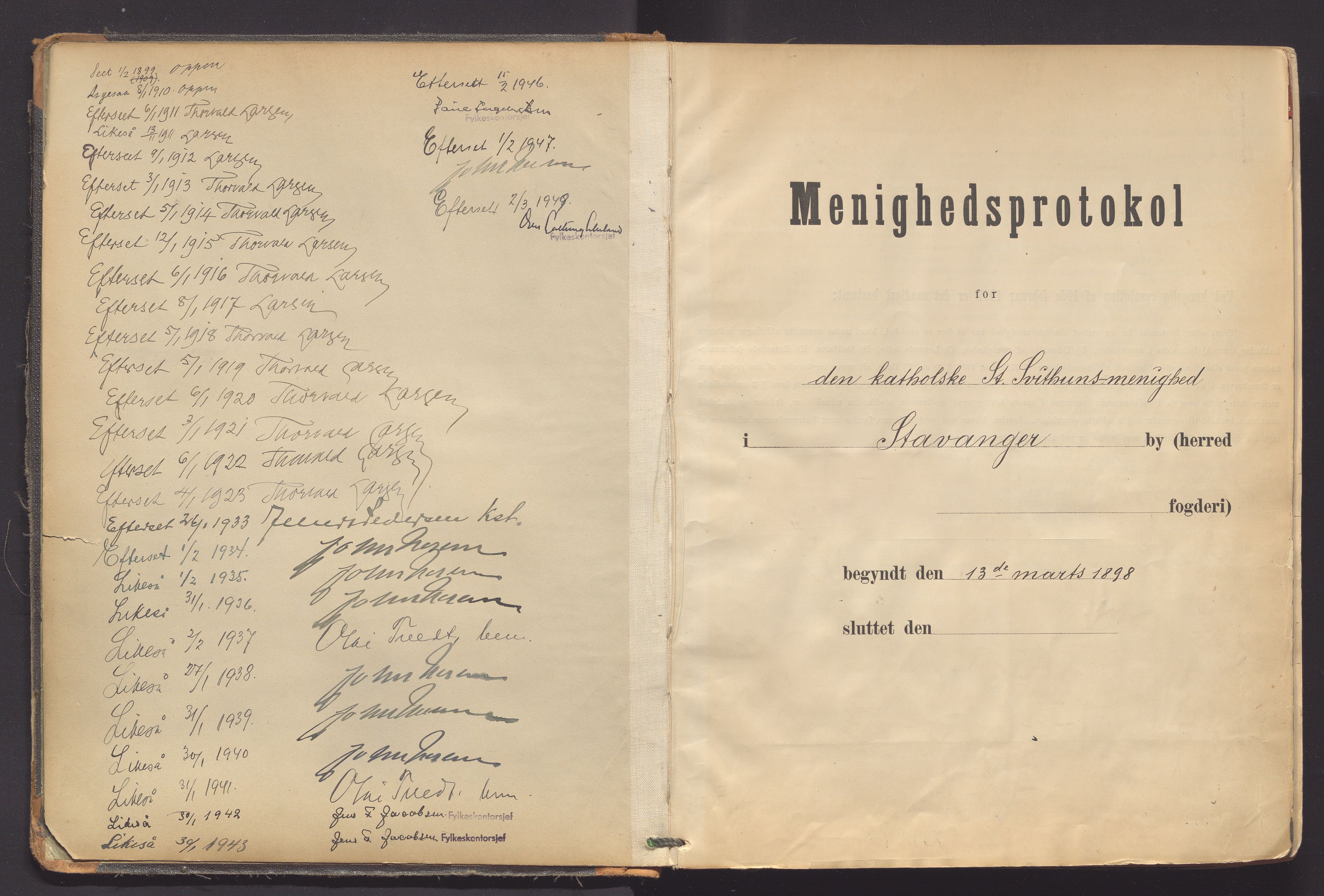 Pa 1402 - St.Svithuns menighet, Stavanger, SAST/A-101700/F/L0001: Dissenter register no. 1, 1898-1982