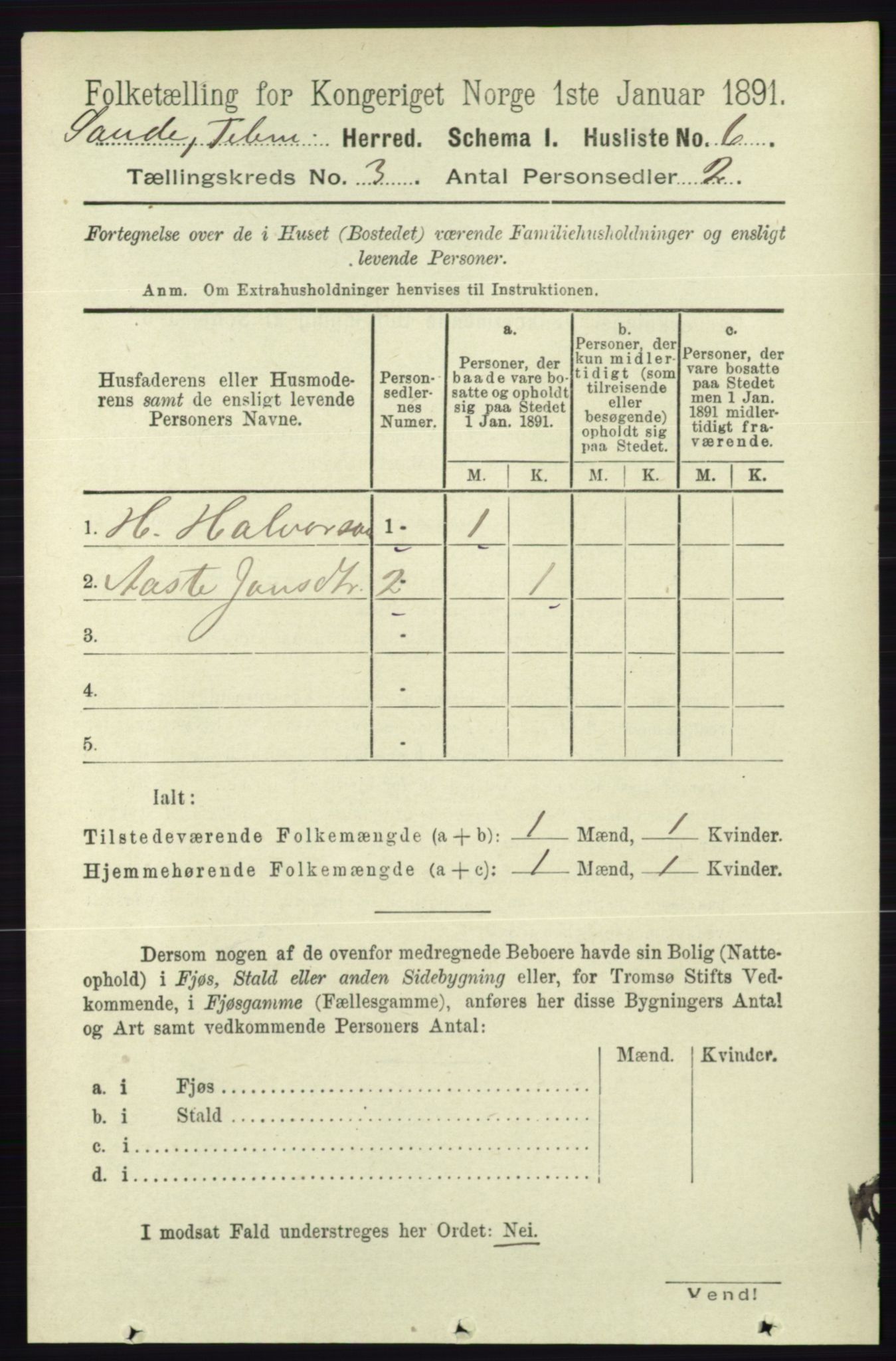 RA, 1891 census for 0822 Sauherad, 1891, p. 673