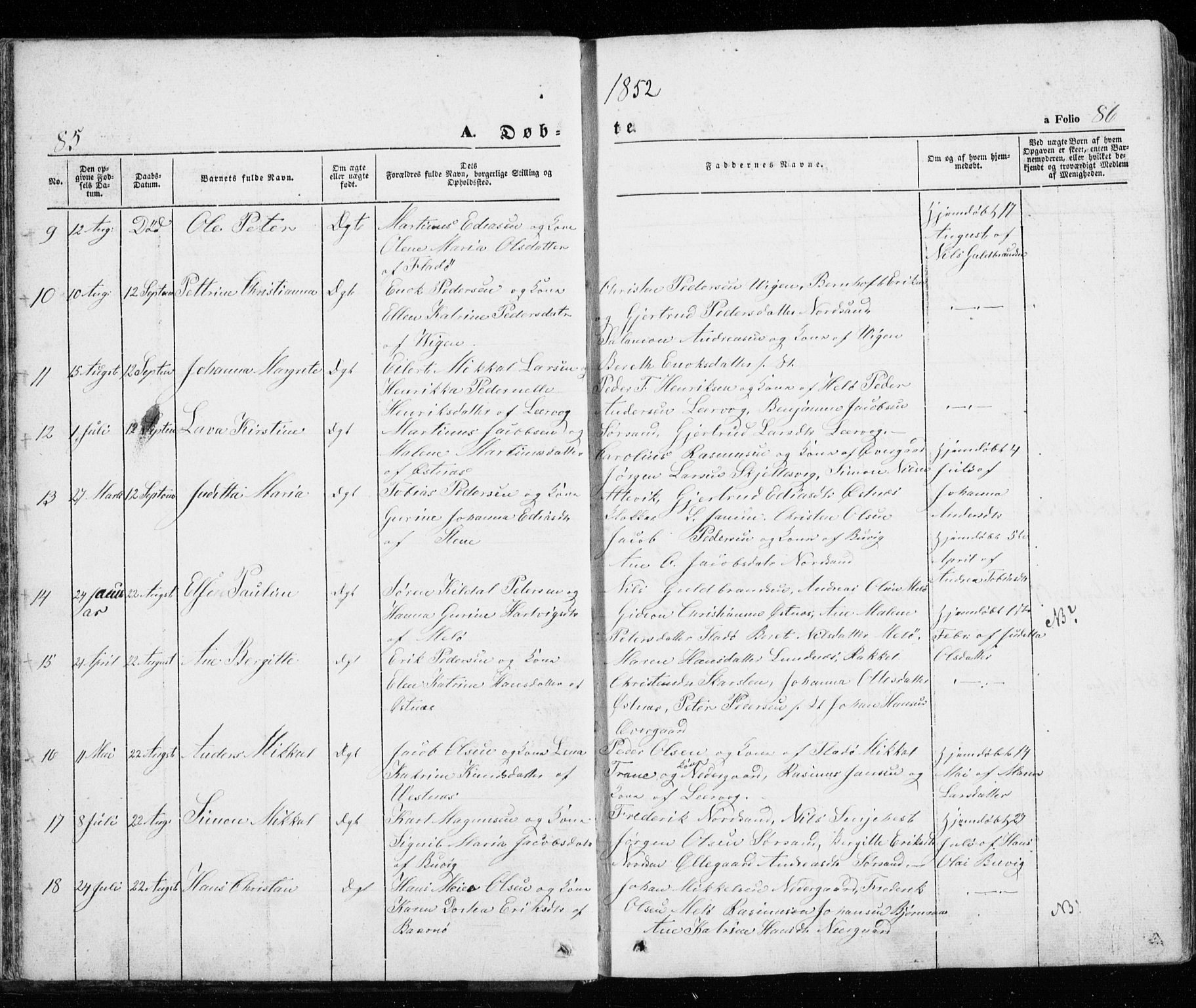 Trondenes sokneprestkontor, AV/SATØ-S-1319/H/Ha/L0010kirke: Parish register (official) no. 10, 1840-1865, p. 85-86