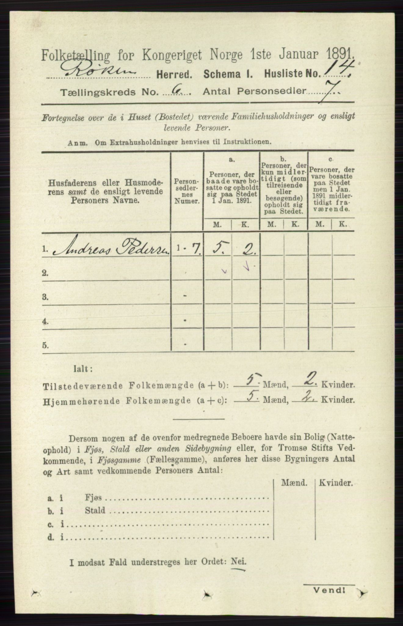 RA, 1891 census for 0627 Røyken, 1891, p. 3556