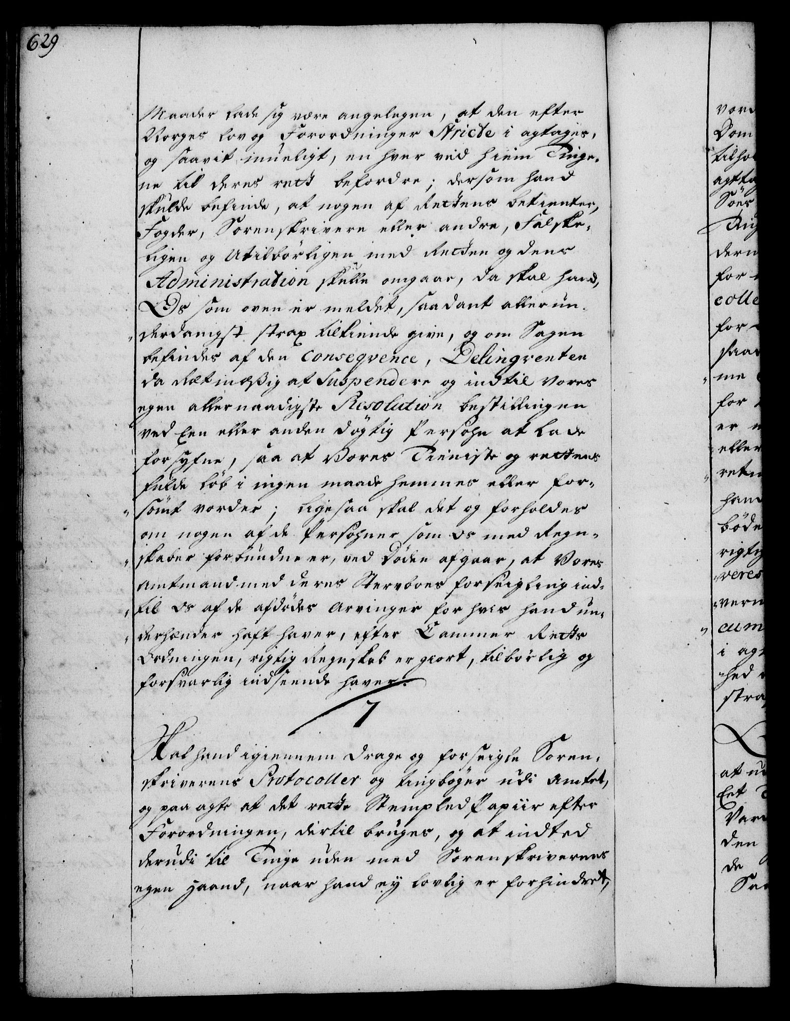 Rentekammeret, Kammerkanselliet, RA/EA-3111/G/Gg/Ggi/L0002: Norsk instruksjonsprotokoll med register (merket RK 53.35), 1729-1751, p. 629