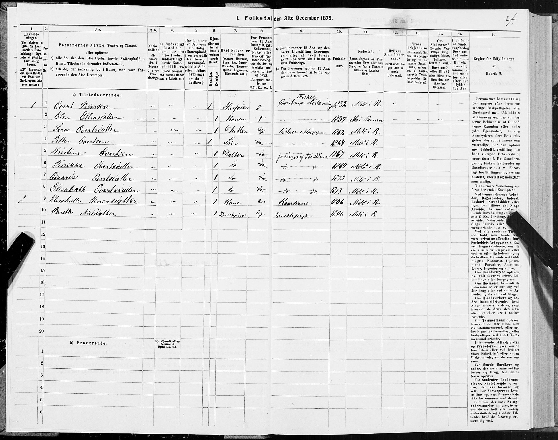 SAT, 1875 census for 1836P Rødøy, 1875, p. 4004