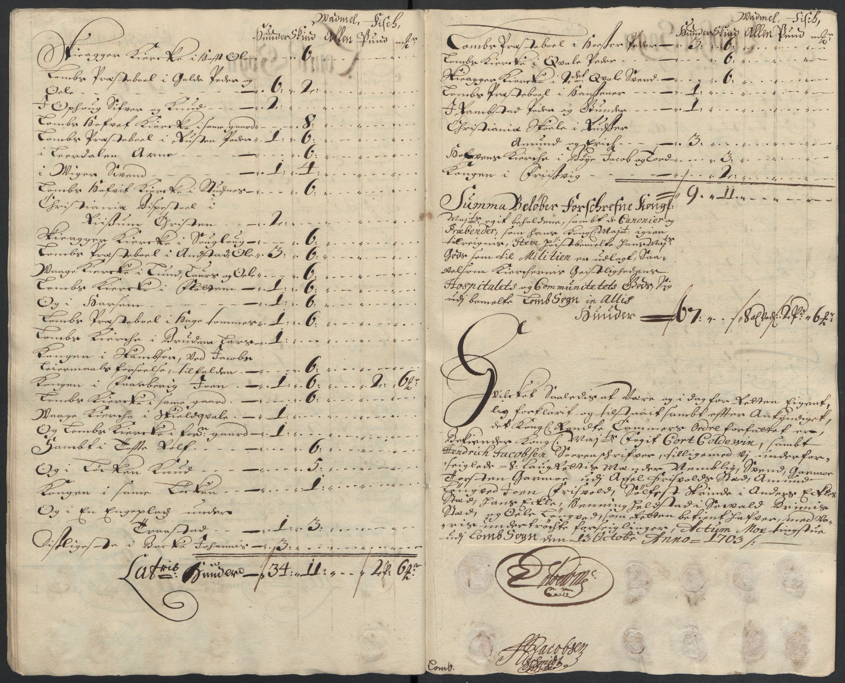 Rentekammeret inntil 1814, Reviderte regnskaper, Fogderegnskap, RA/EA-4092/R17/L1176: Fogderegnskap Gudbrandsdal, 1703, p. 215