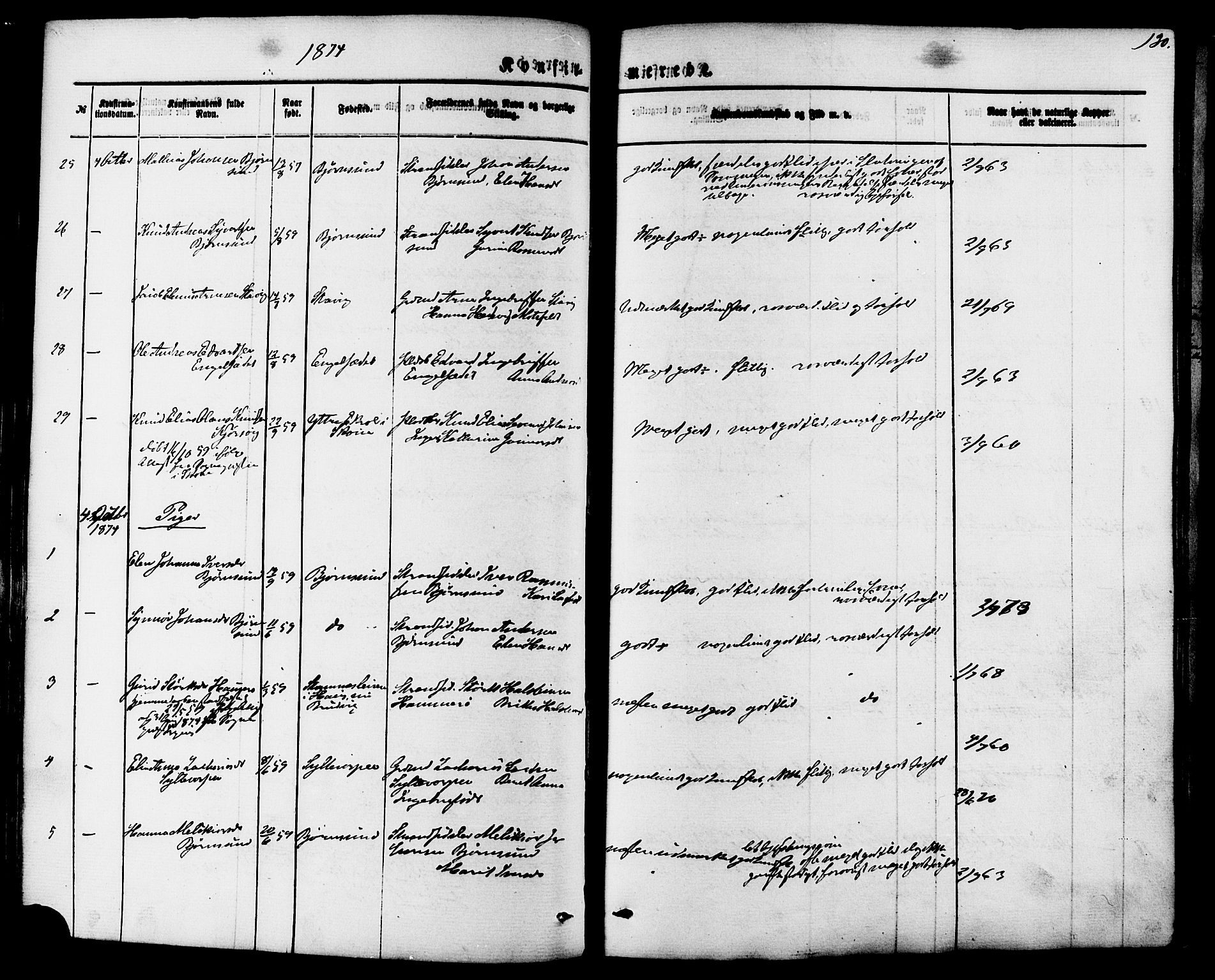 Ministerialprotokoller, klokkerbøker og fødselsregistre - Møre og Romsdal, AV/SAT-A-1454/565/L0749: Parish register (official) no. 565A03, 1871-1886, p. 130