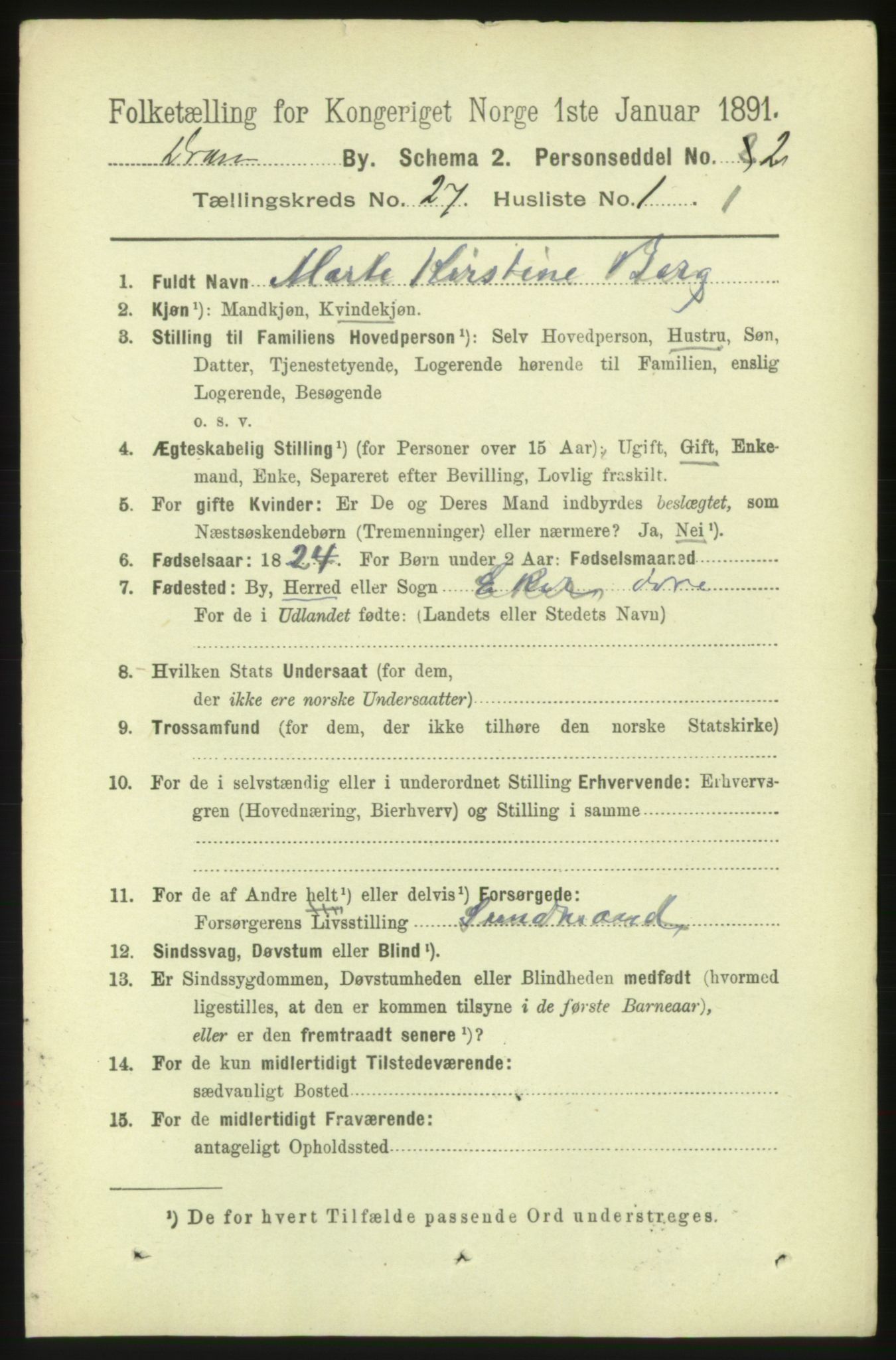 RA, 1891 census for 0602 Drammen, 1891, p. 16319