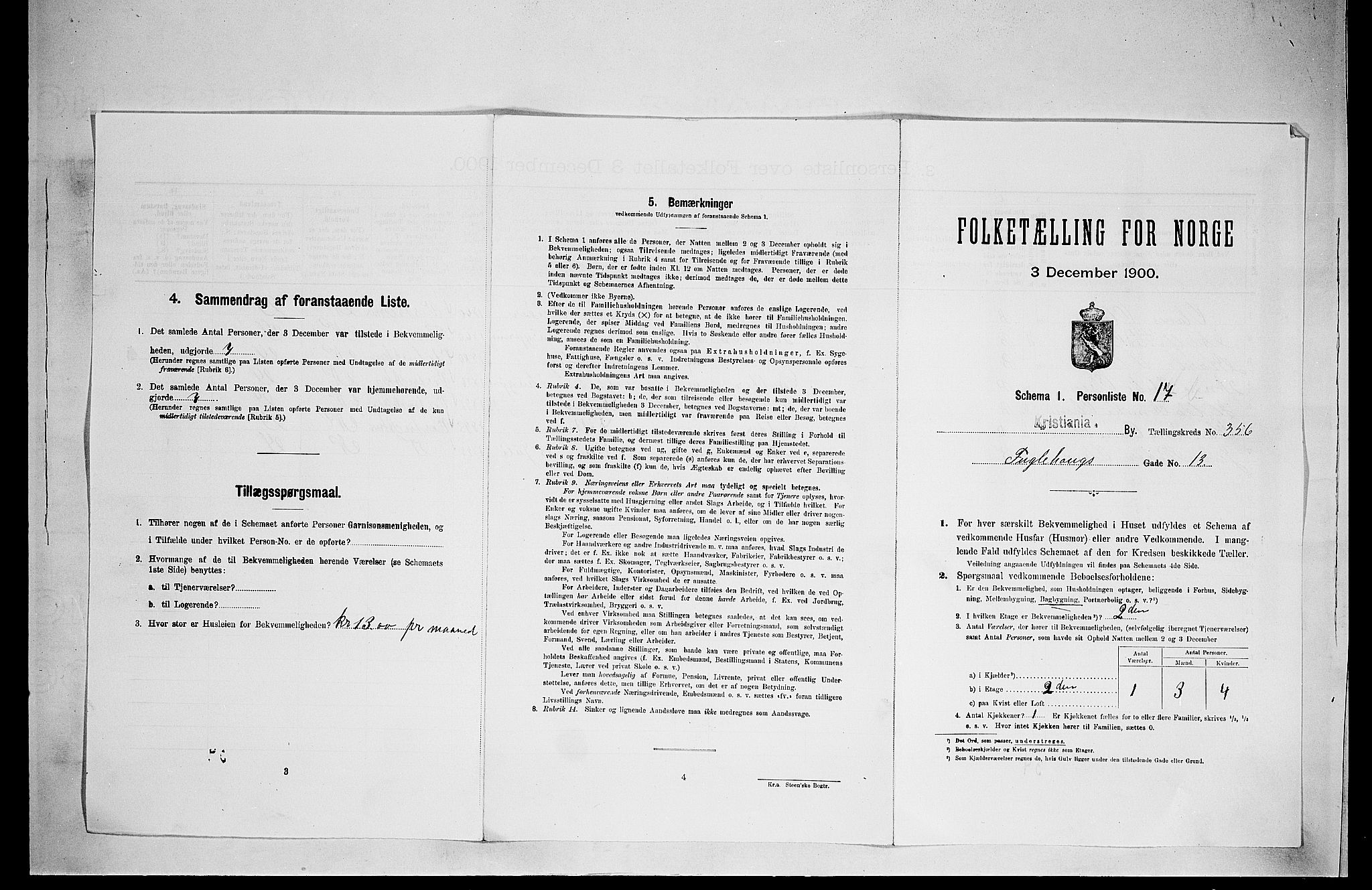 SAO, 1900 census for Kristiania, 1900, p. 26707