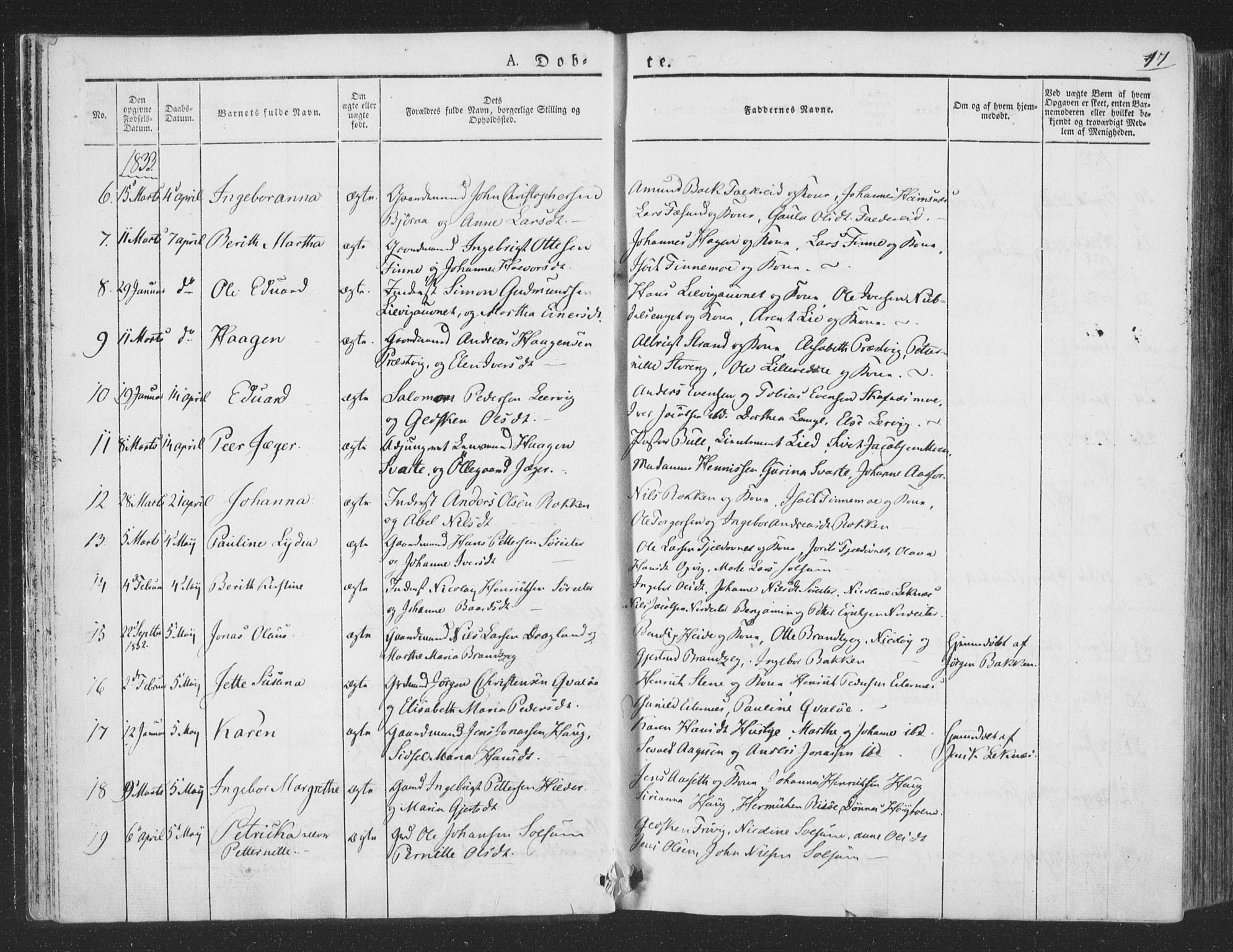 Ministerialprotokoller, klokkerbøker og fødselsregistre - Nord-Trøndelag, SAT/A-1458/780/L0639: Parish register (official) no. 780A04, 1830-1844, p. 17
