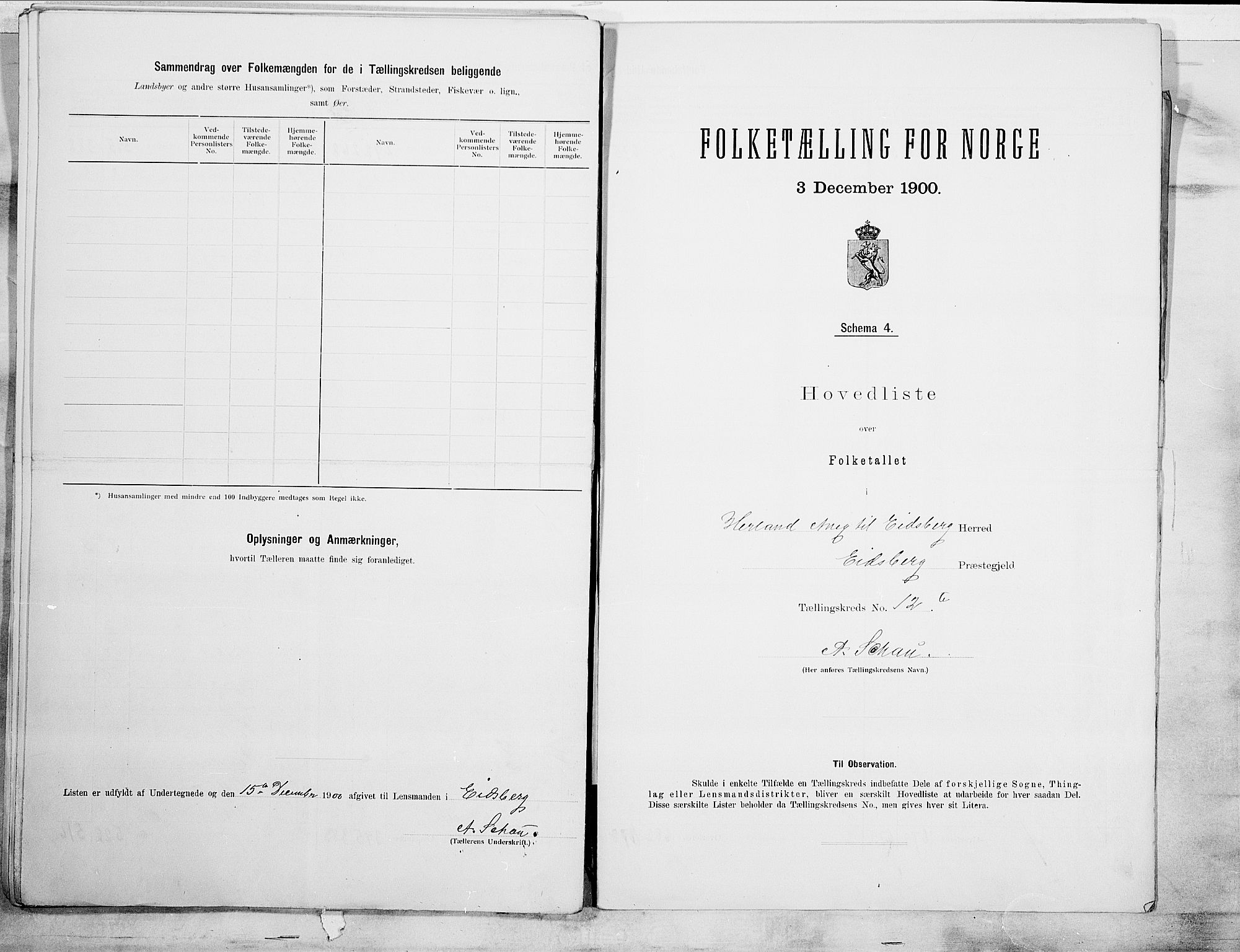 SAO, 1900 census for Eidsberg, 1900, p. 30