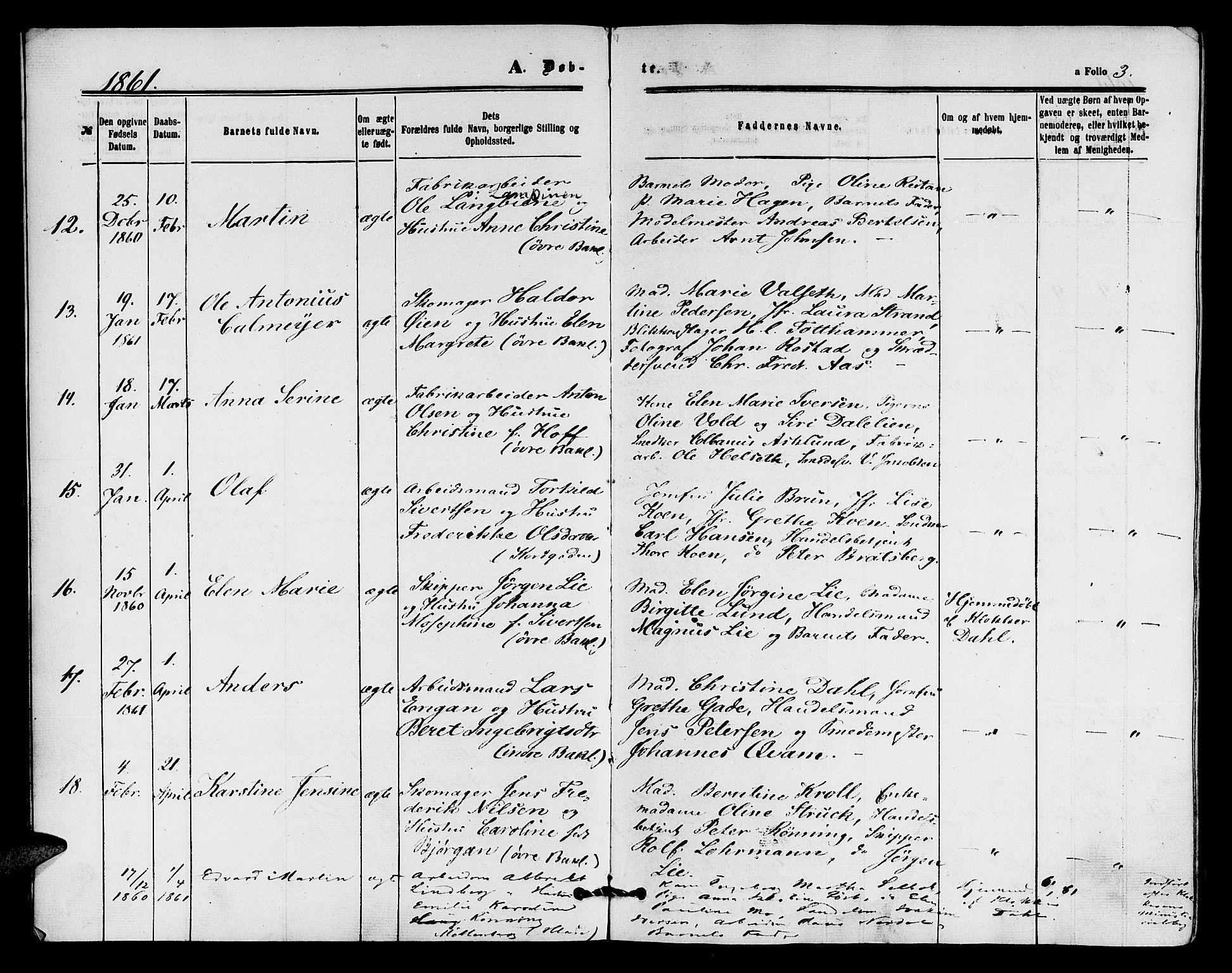 Ministerialprotokoller, klokkerbøker og fødselsregistre - Sør-Trøndelag, AV/SAT-A-1456/604/L0185: Parish register (official) no. 604A06, 1861-1865, p. 3