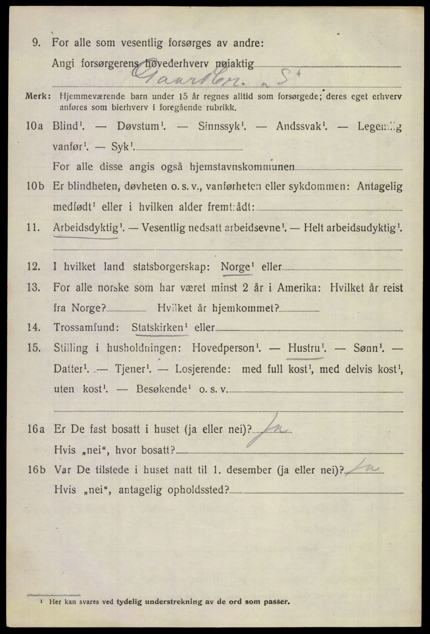 SAKO, 1920 census for Sande, 1920, p. 8943