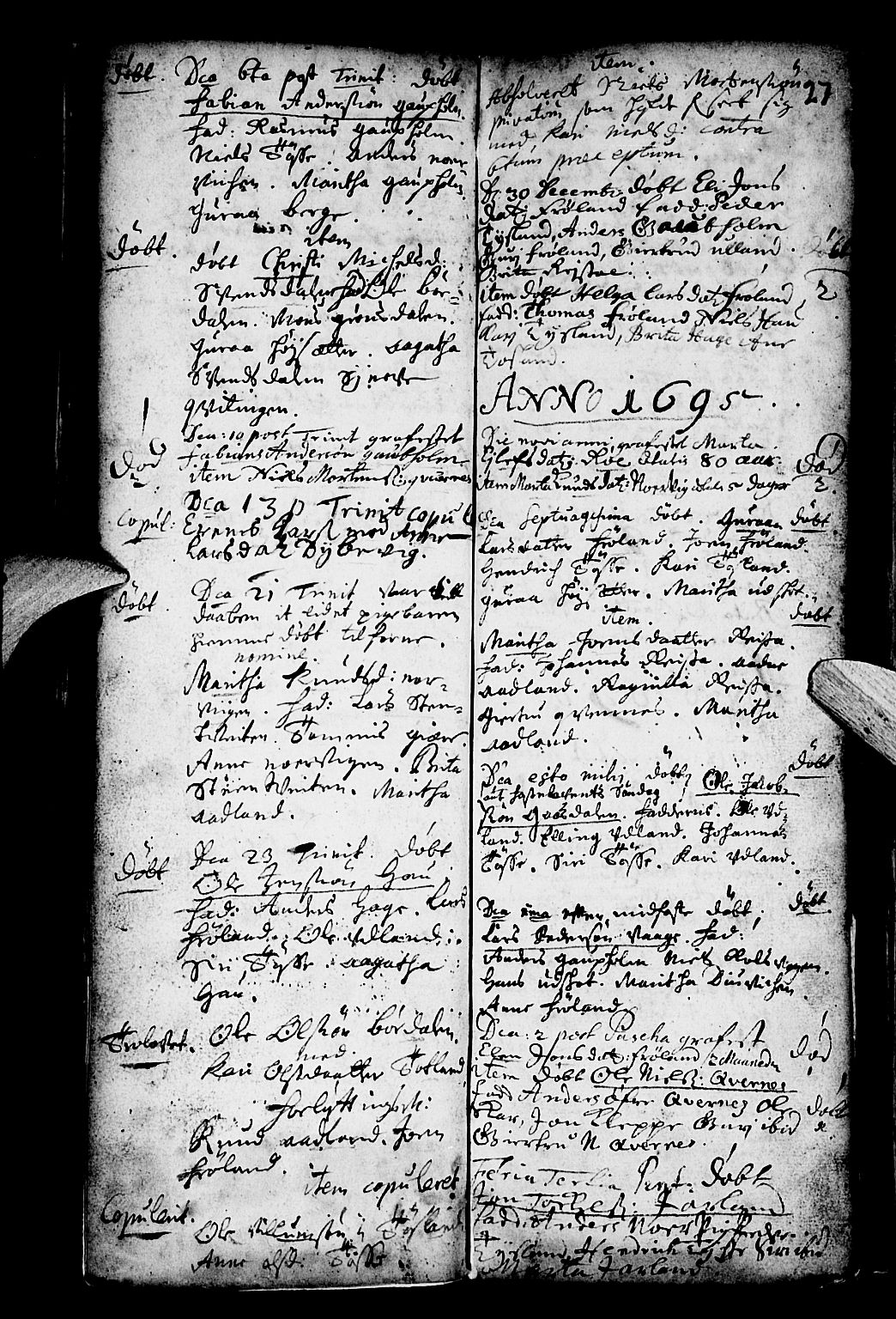 Os sokneprestembete, SAB/A-99929: Parish register (official) no. A 4, 1669-1760, p. 27