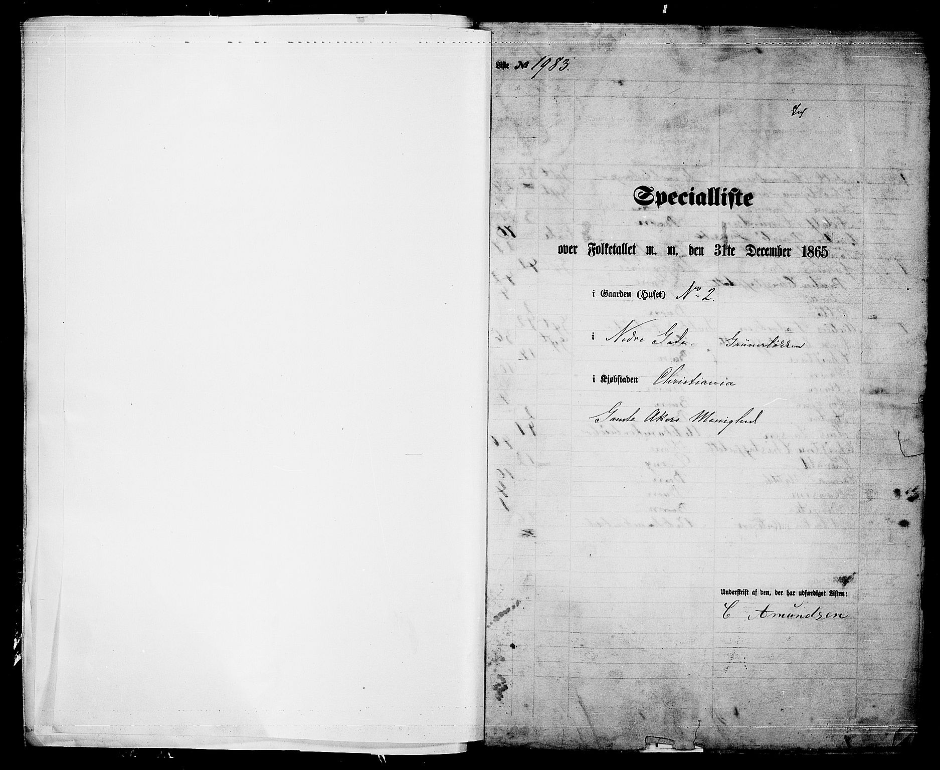 RA, 1865 census for Kristiania, 1865, p. 4424