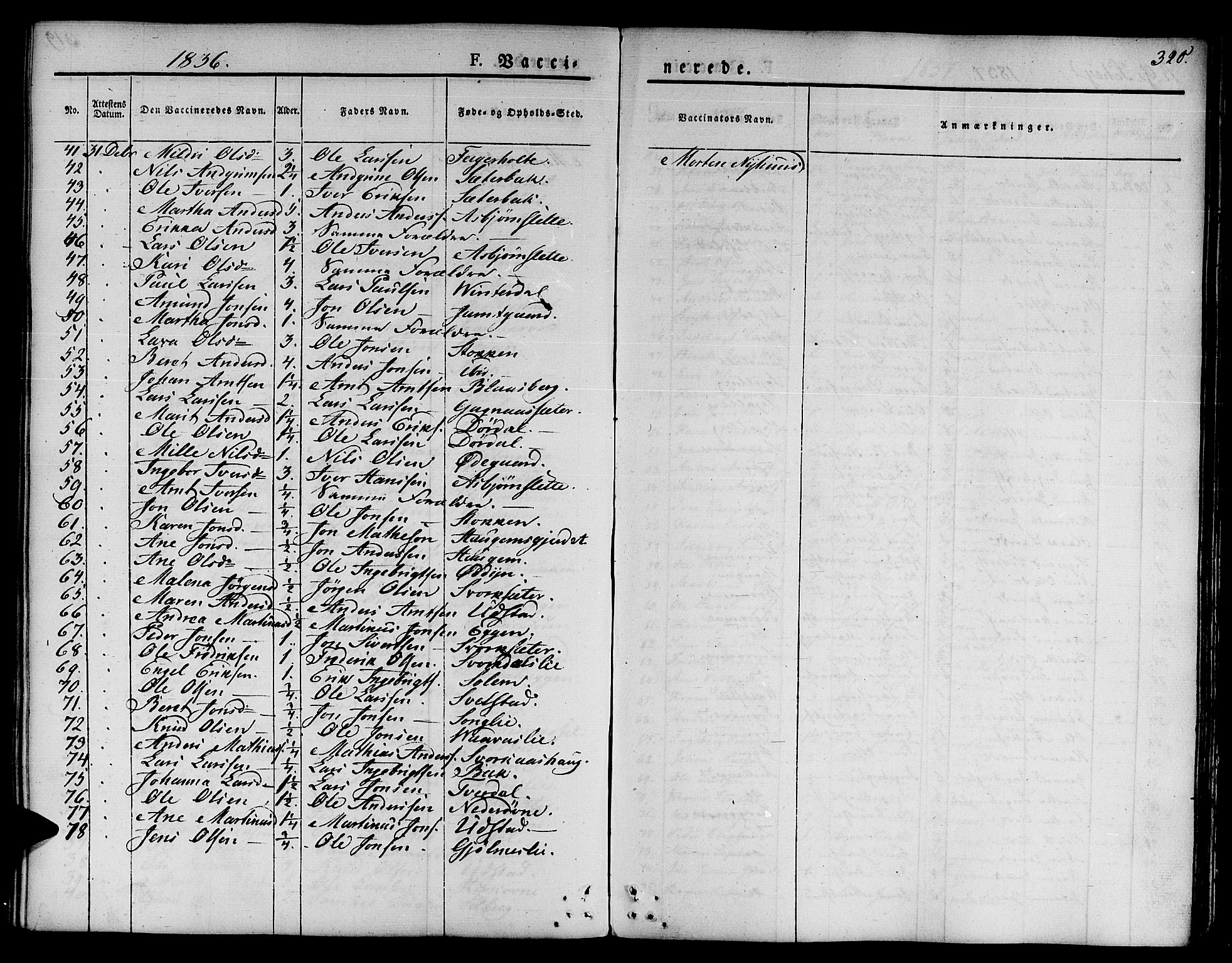 Ministerialprotokoller, klokkerbøker og fødselsregistre - Sør-Trøndelag, SAT/A-1456/668/L0804: Parish register (official) no. 668A04, 1826-1839, p. 320