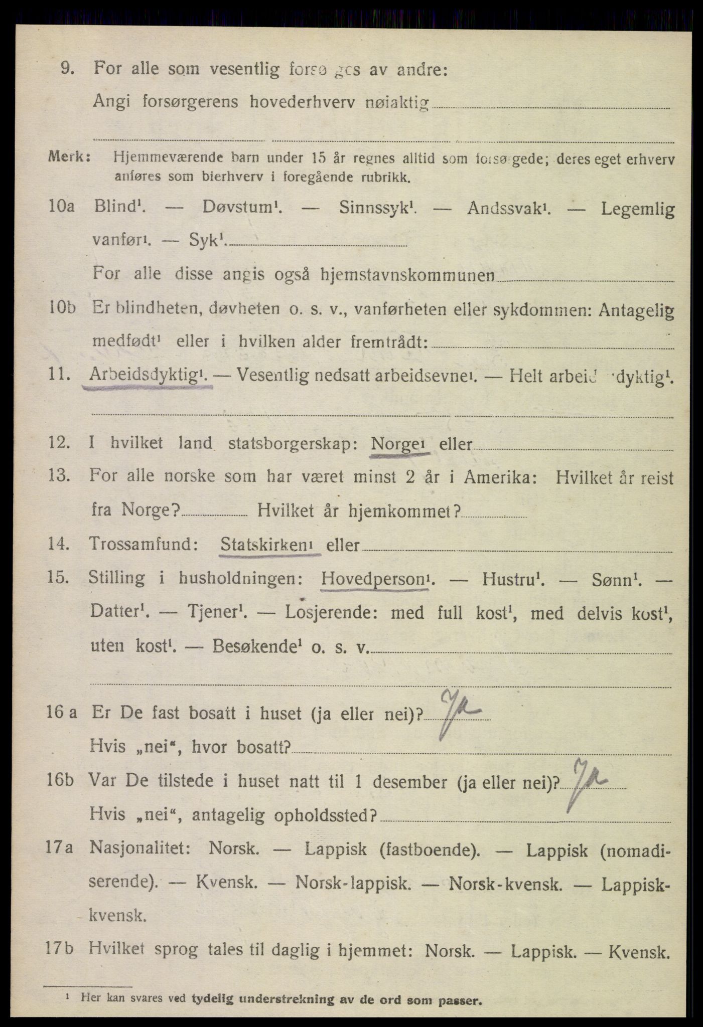 SAT, 1920 census for Meløy, 1920, p. 3452