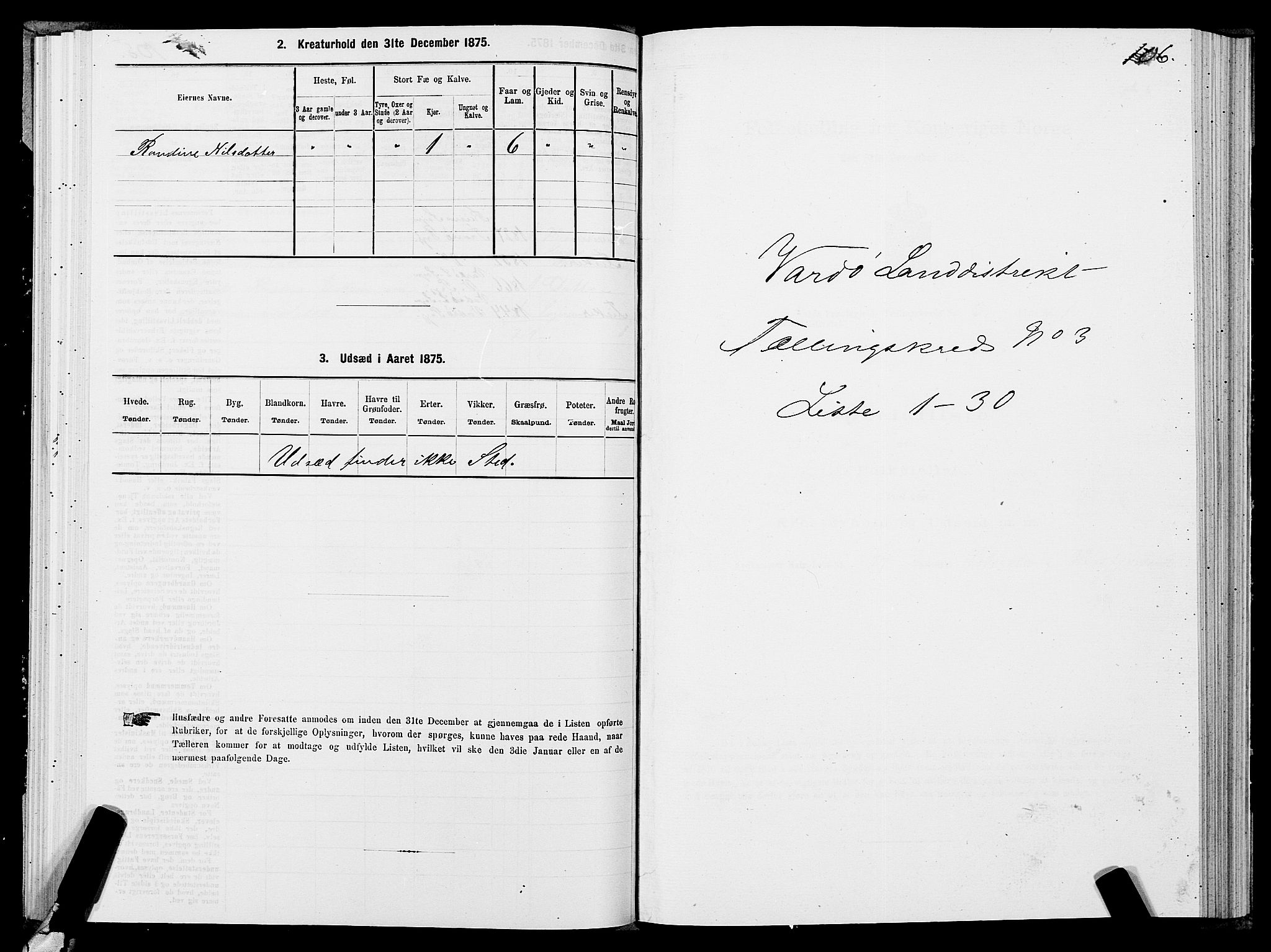SATØ, 1875 census for 2028L Vardø/Vardø, 1875, p. 1106