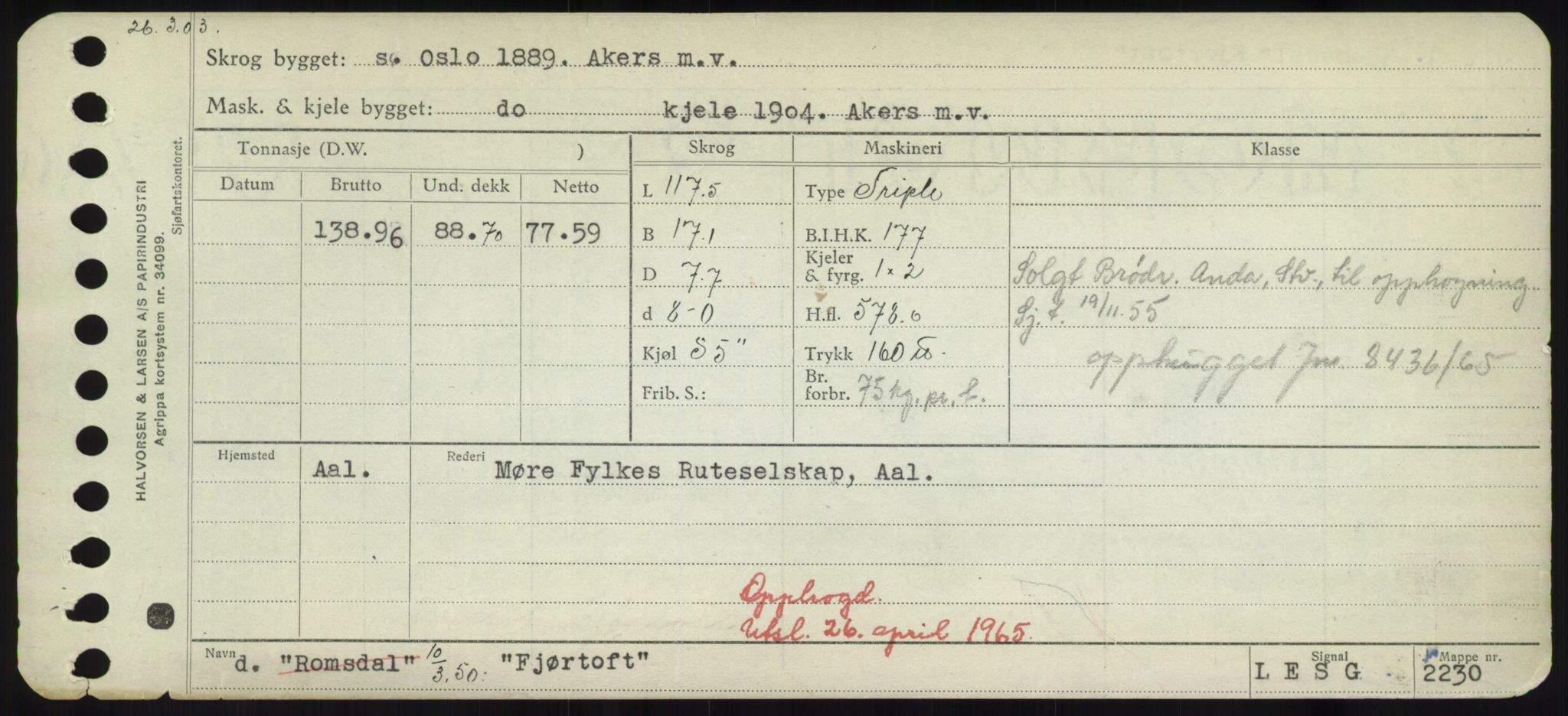 Sjøfartsdirektoratet med forløpere, Skipsmålingen, AV/RA-S-1627/H/Hd/L0010: Fartøy, F-Fjø, p. 697