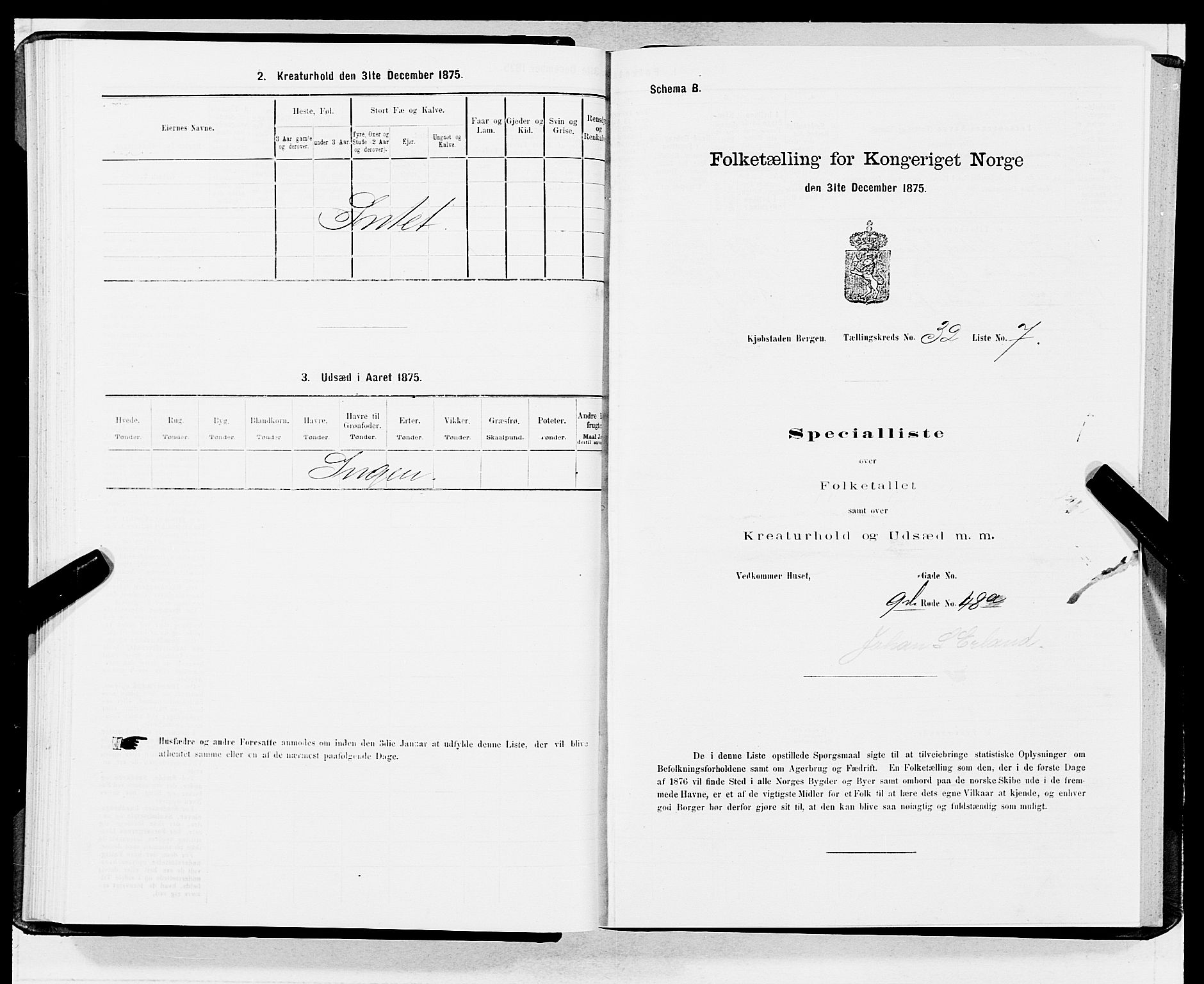 SAB, 1875 census for 1301 Bergen, 1875, p. 1633