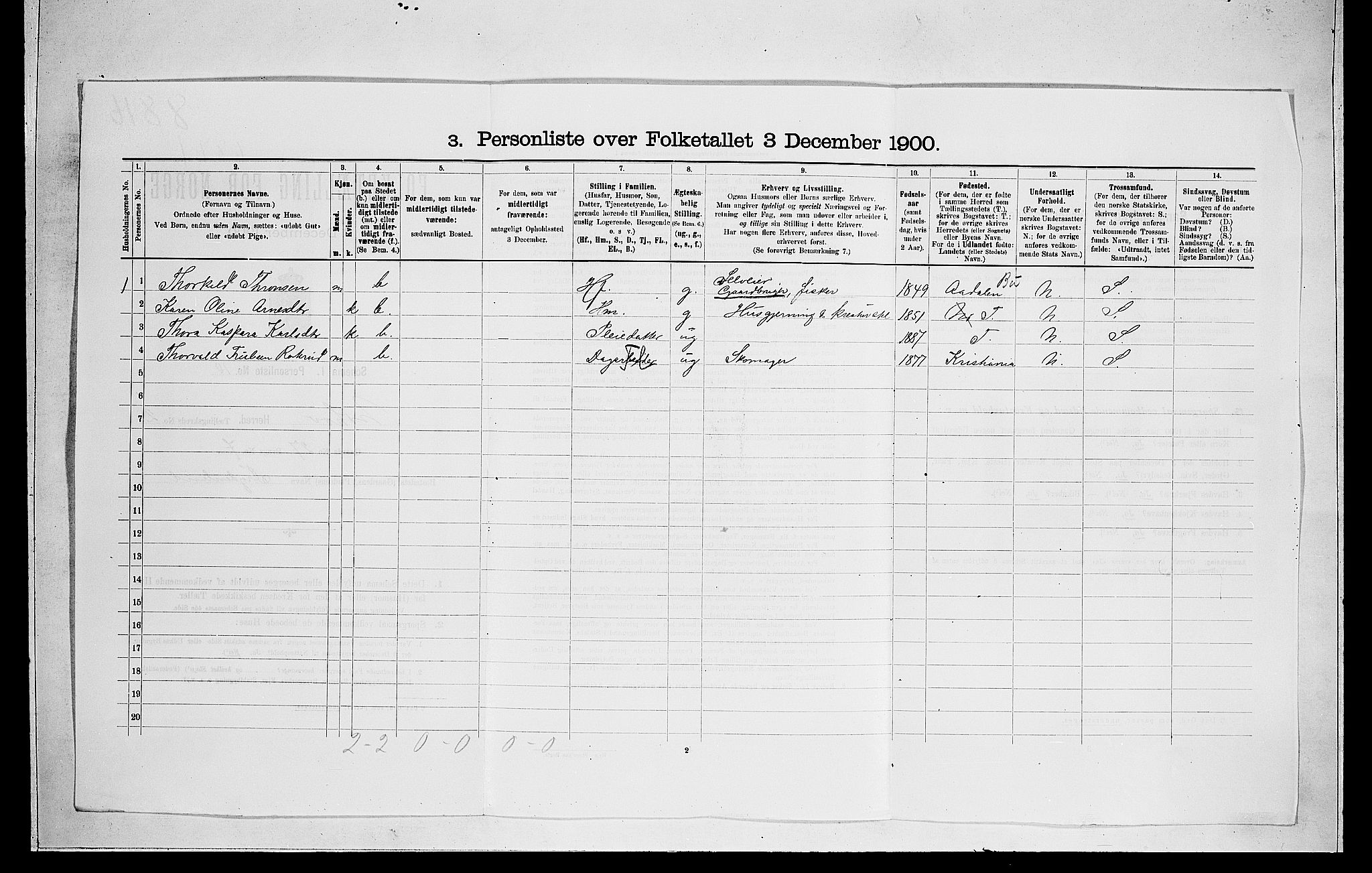 RA, 1900 census for Norderhov, 1900, p. 63