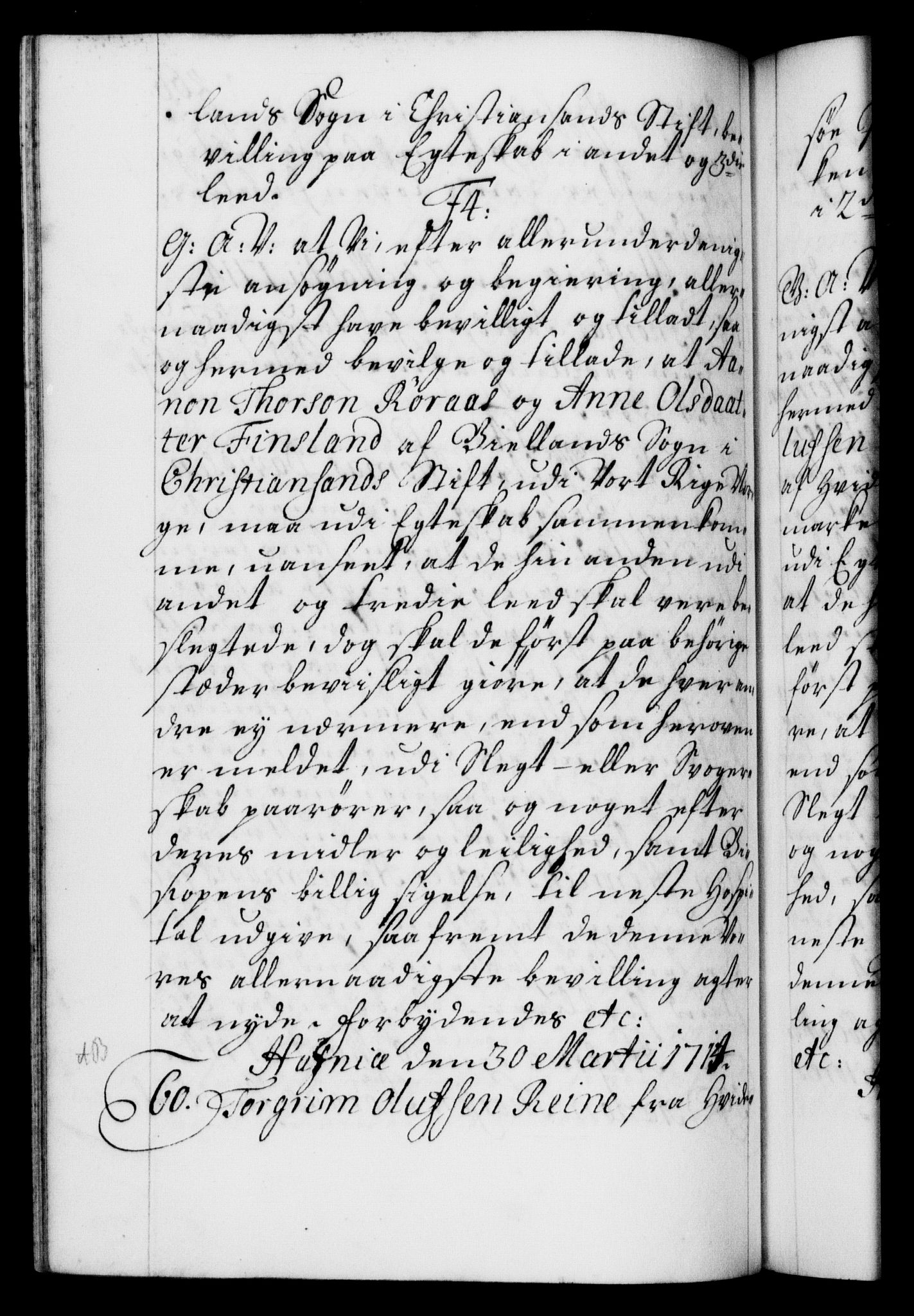 Danske Kanselli 1572-1799, AV/RA-EA-3023/F/Fc/Fca/Fcaa/L0021: Norske registre, 1712-1715, p. 266b